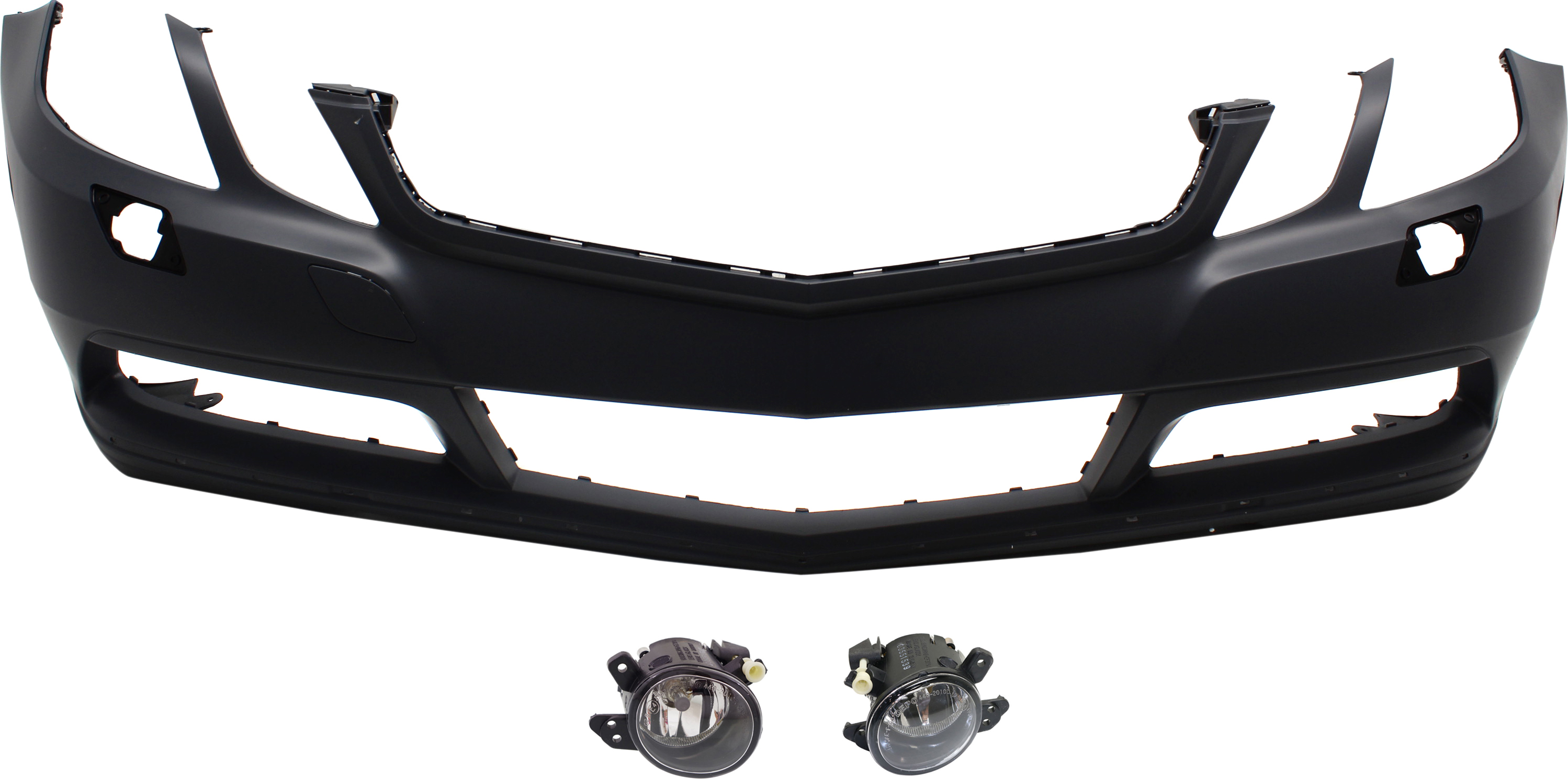 AM E350-10-13 FRONT BUMPER COVER 3 pc Kit with Fog Lights SKU KIT BCFL 0310 Partslink MB1000315 MB2592114 MB2593114 OEM 20788089409999-2518200756-2518