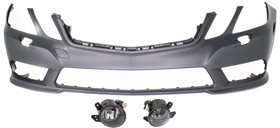 AM E350 E550-10-13 FRONT BUMPER COVER 3 pc Kit with Fog Lights CAPA SKU KIT BCFL 0325 Partslink MB1000303C MB2592114 MB2593114 OEM 21288026409999-2518200756-2518