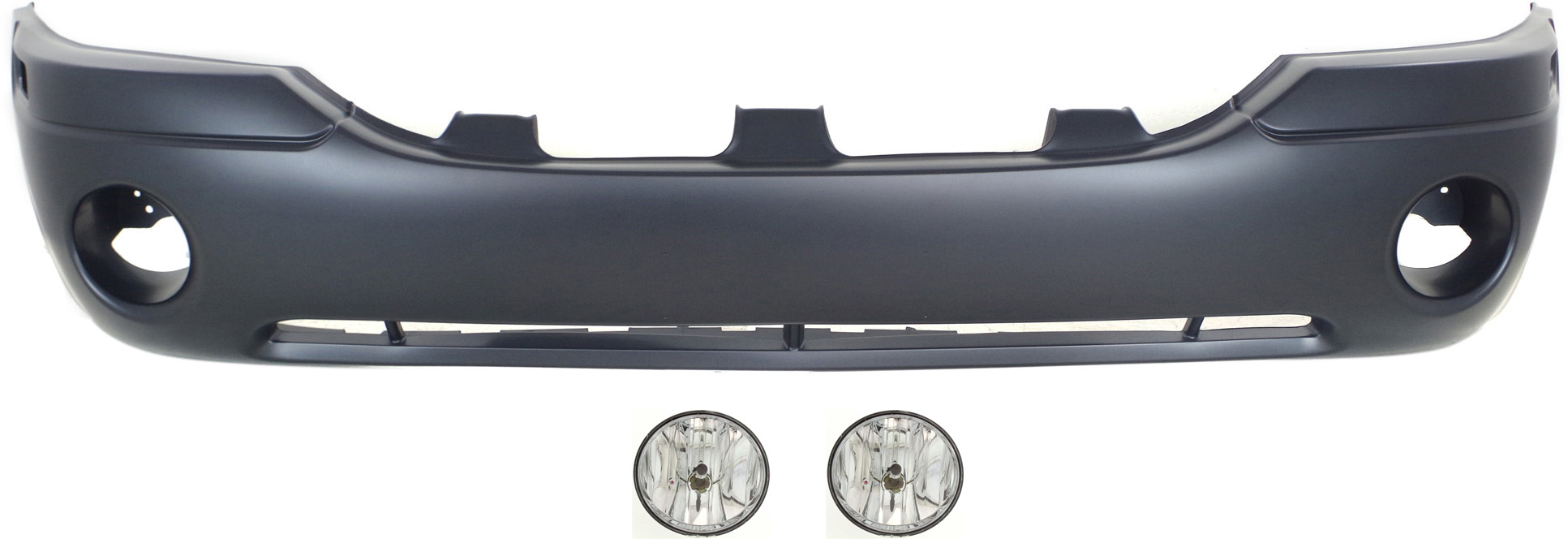 AM ENVOY 02-09 FRONT BUMPER COVER 3 pc kit with Fog Lights SKU KIT BCFL 0346 Partslink GM1000641 OEM 15269042-88937036