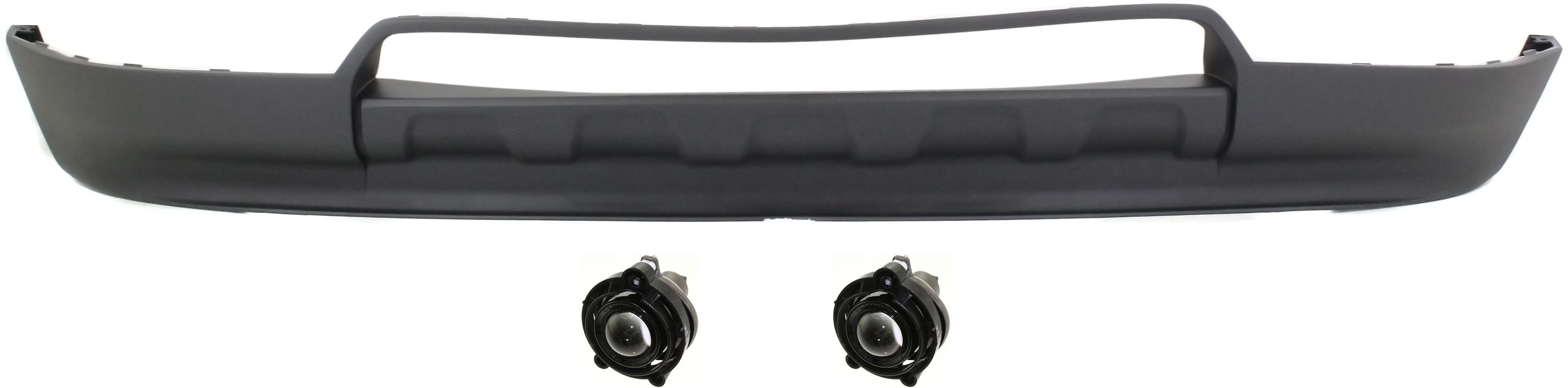 AM EQUINOX 10-15 FRONT BUMPER COVER Lower Textured 3 pc kit with Fog Lights SKU KIT BCFL 0352 Partslink GM1015106 GM2593157 OEM 25798743-10335108
