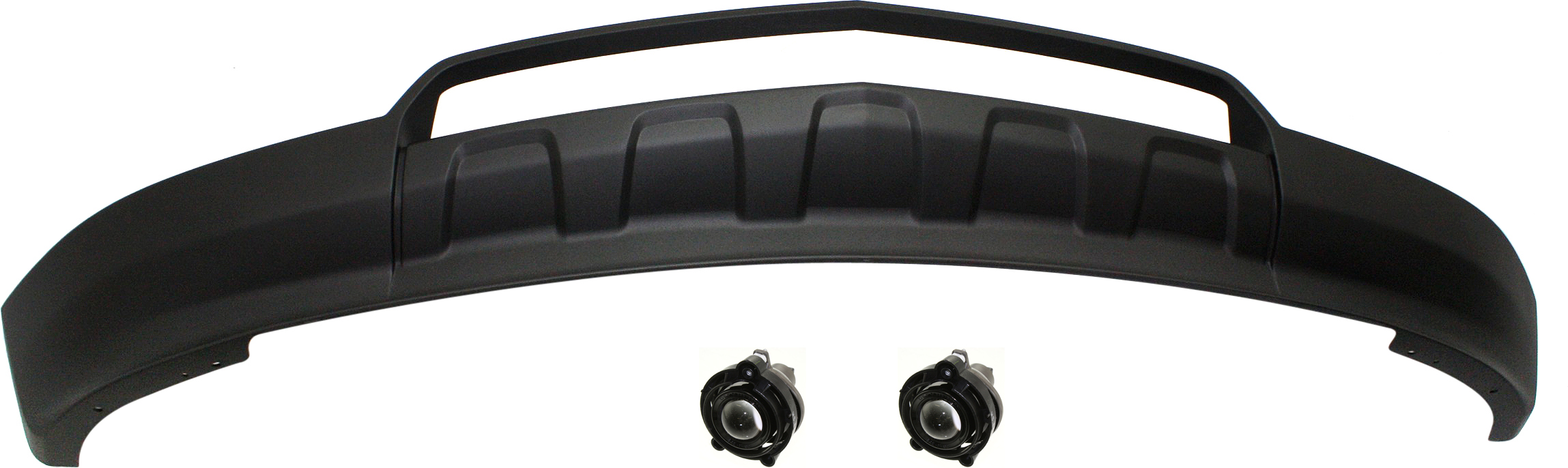 AM EQUINOX 10-15 FRONT BUMPER COVER Lower Textured 3 pc kit with Fog Lights CAPA SKU KIT BCFL 0353 Partslink GM1015106C GM2593157 OEM 10335108-25798743