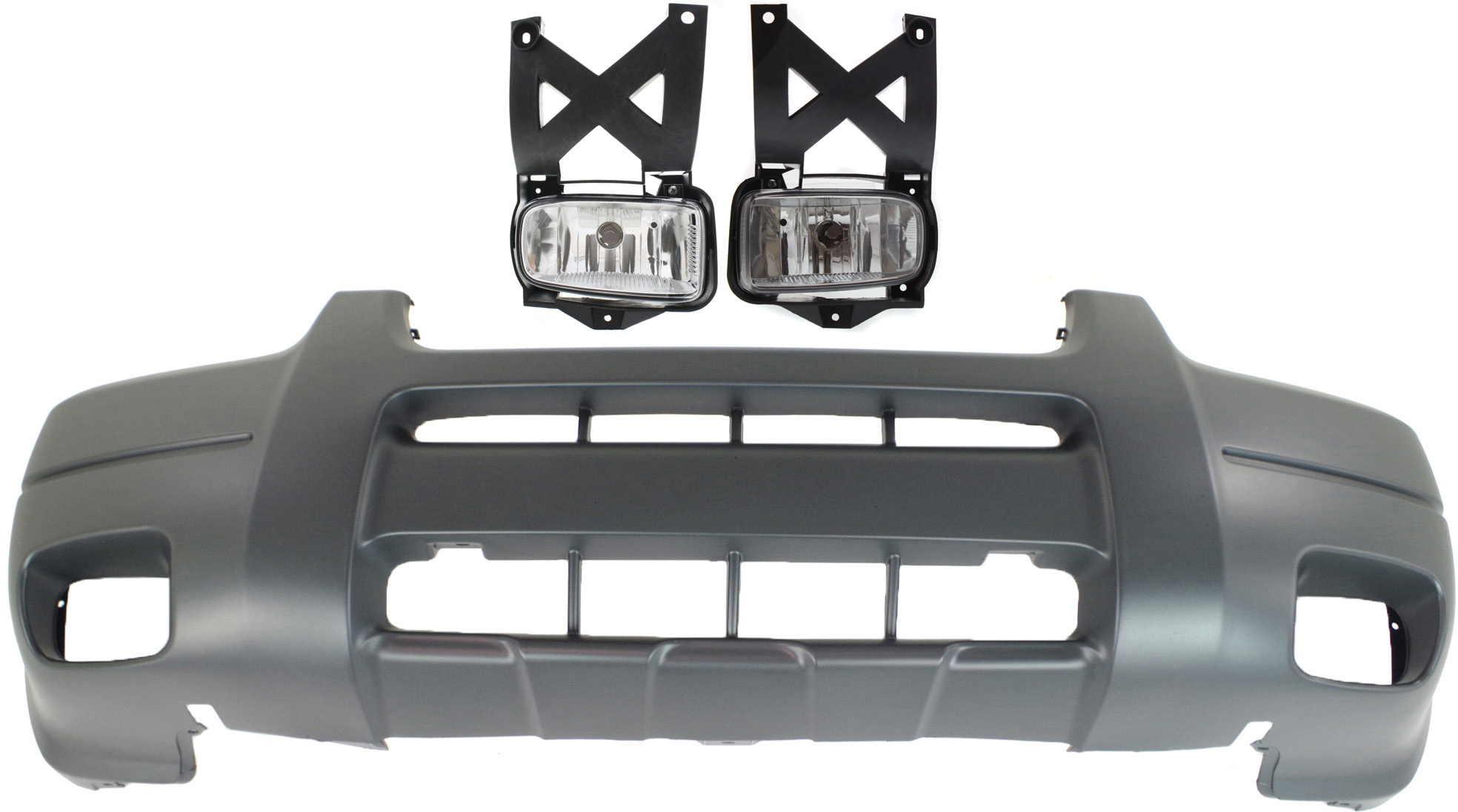 AM ESCAPE 01-04 FRONT BUMPER COVER Textured 3 pc kit with Fog Lights SKU KIT BCFL 0361 Partslink FO1000521 FO2592190 FO2593190 OEM YL8Z17D957MAB YL8Z15200AB YL8Z