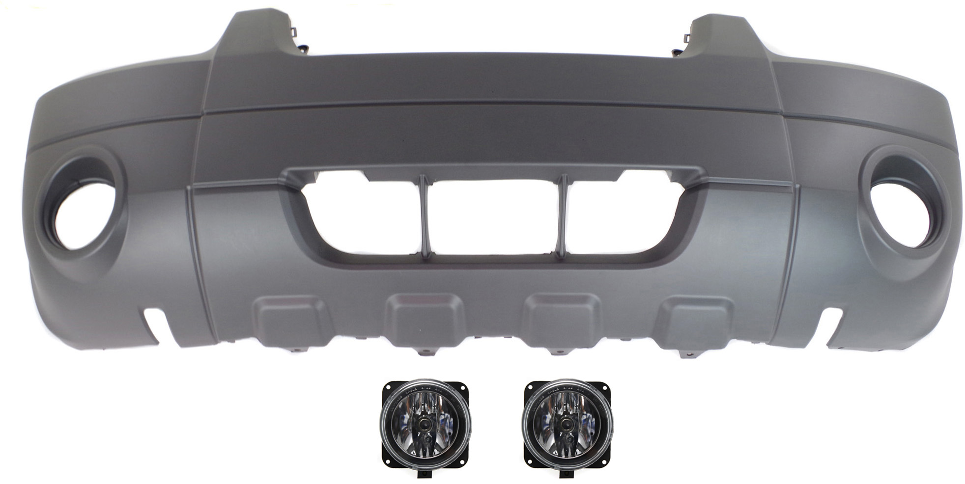 AM ESCAPE 05-06 FRONT BUMPER COVER 3 pc kit with Fog Lights SKU KIT BCFL 0365 Partslink FO1000571 FO2592194 OEM 5L8Z17D957BAA 2M5Z15200AB