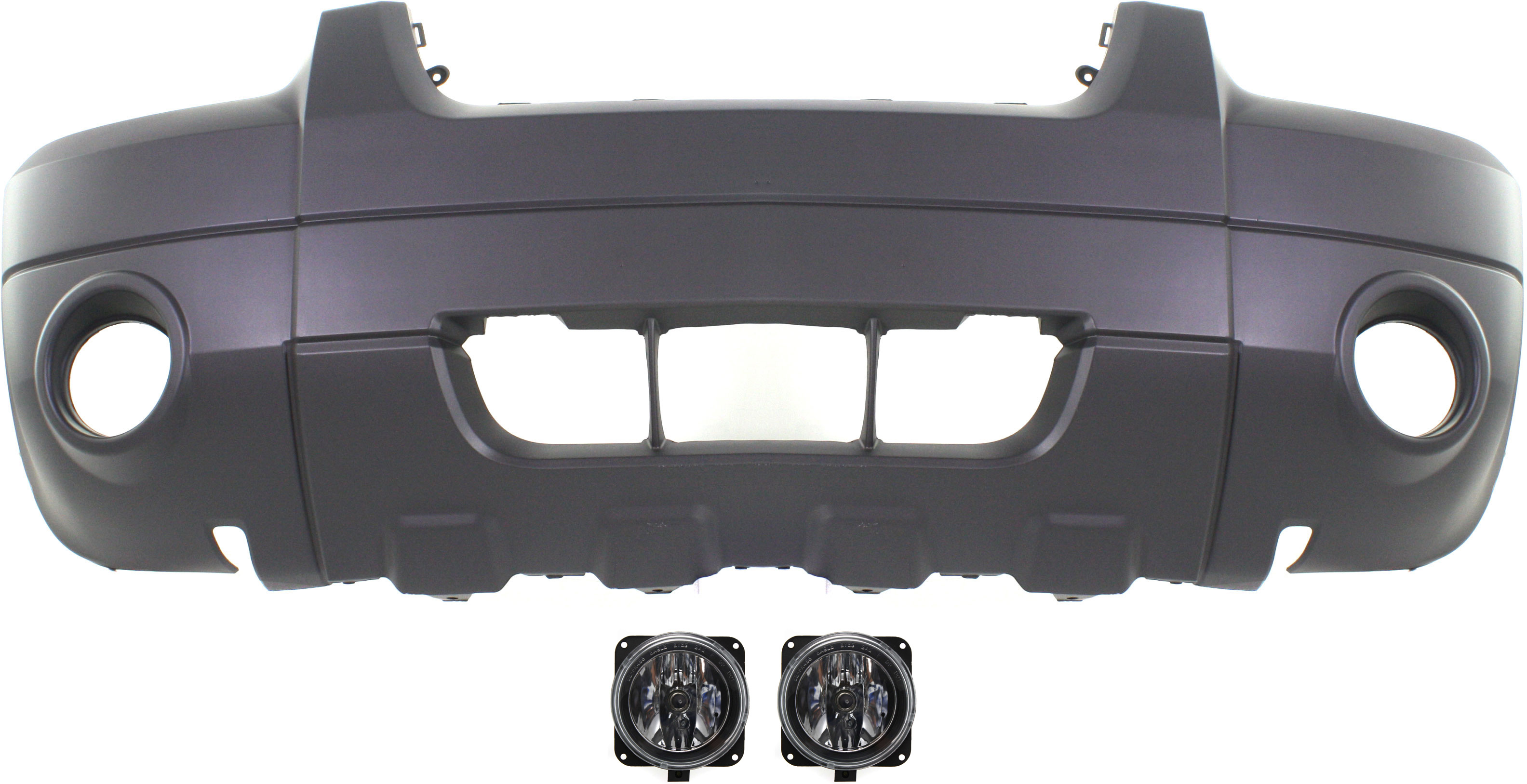 AM ESCAPE 05-06 FRONT BUMPER COVER 3 pc kit with Fog Lights CAPA SKU KIT BCFL 0366 Partslink FO1000571C FO2592194 OEM 2M5Z15200AB 5L8Z17D957BAA