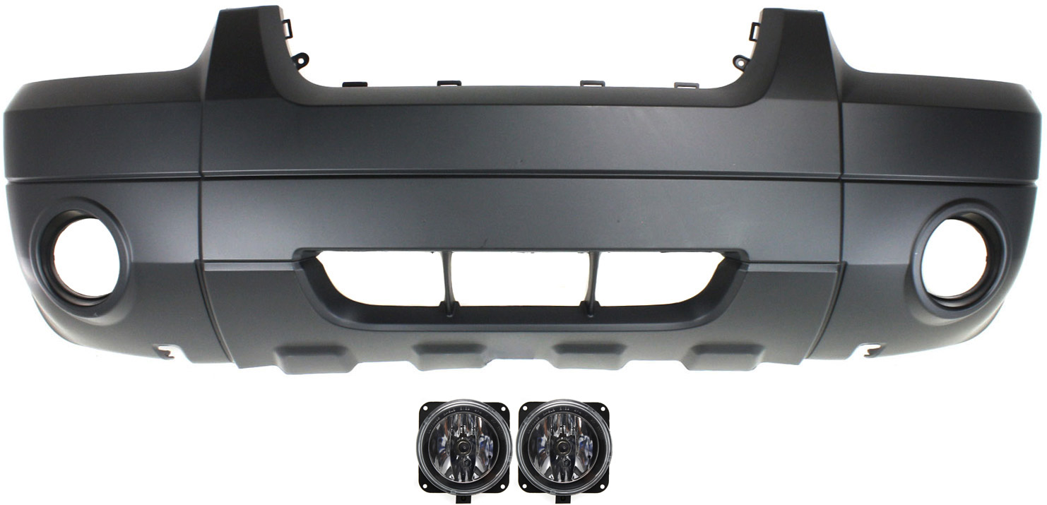 AM ESCAPE 05-06 FRONT BUMPER COVER 3 pc kit with Fog Lights SKU KIT BCFL 0370 Partslink FO1000569 FO2592194 OEM 5L8Z17D957DAA 2M5Z15200AB