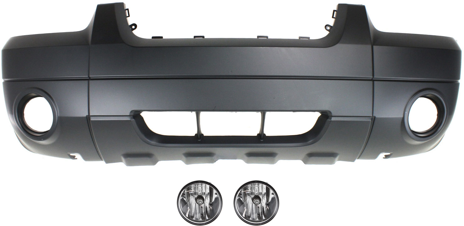 AM ESCAPE 07-07 FRONT BUMPER COVER 3 pc kit with Fog Lights SKU KIT BCFL 0371 Partslink FO1000569 FO2590111 OEM 5L8Z17D957DAA 7R3Z15200A