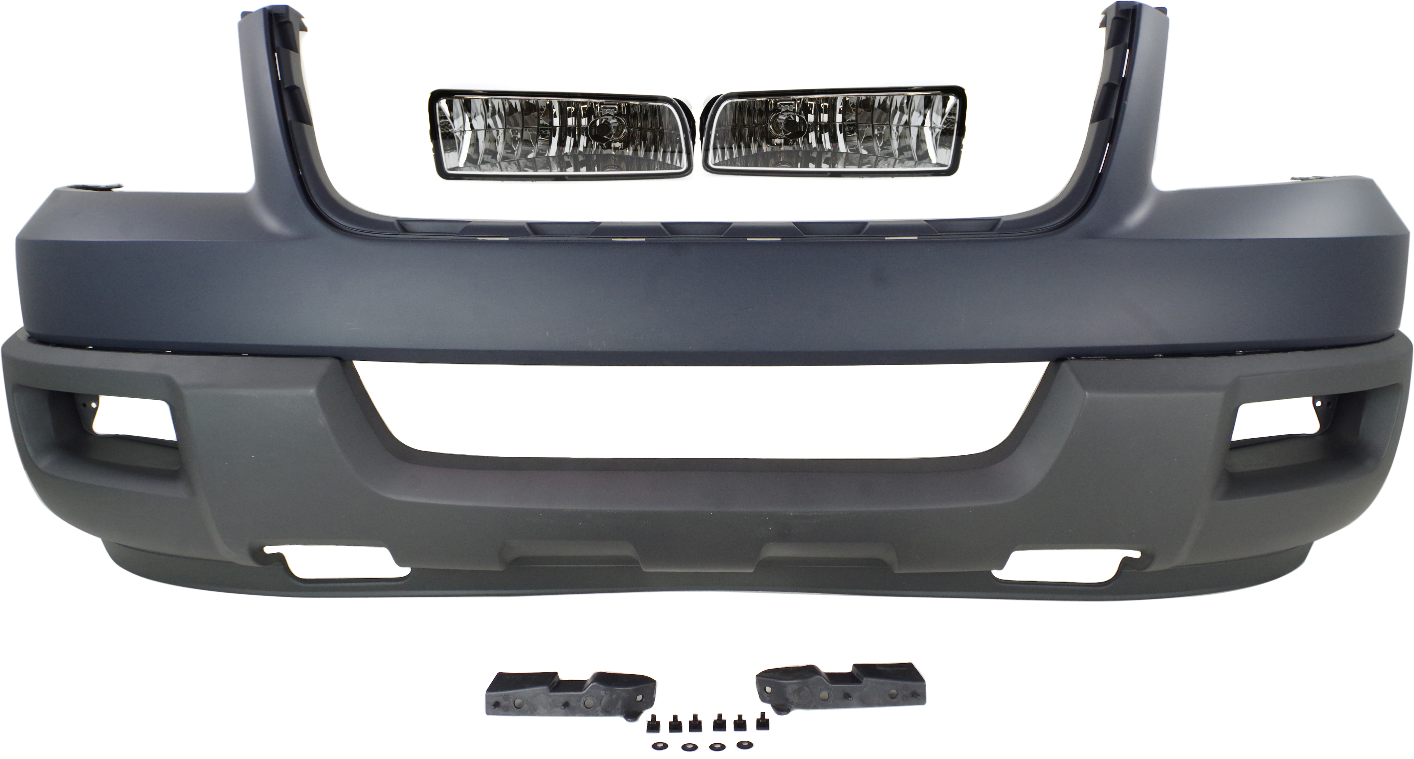 AM EXPEDITION 03-03 FRONT BUMPER COVER 3 pc kit with Fog Lights SKU KIT BCFL 0376 Partslink FO2592189 FO2593189 OEM 2L1Z17D957KAA PFM 2L1Z15201AB