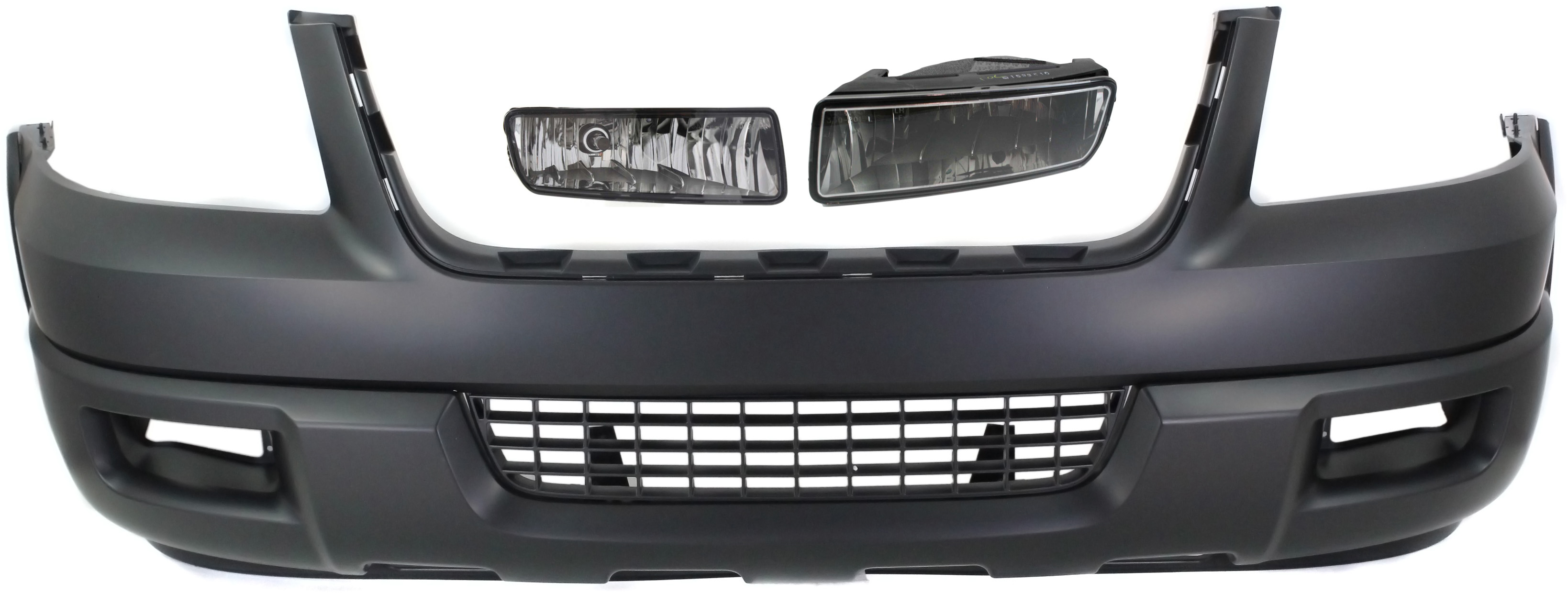 AM EXPEDITION 04-06 FRONT BUMPER COVER 3 pc kit with Fog Lights SKU KIT BCFL 0379 Partslink FO1000558 OEM 4L1Z17D957HAA 4L1Z15201AA PFM