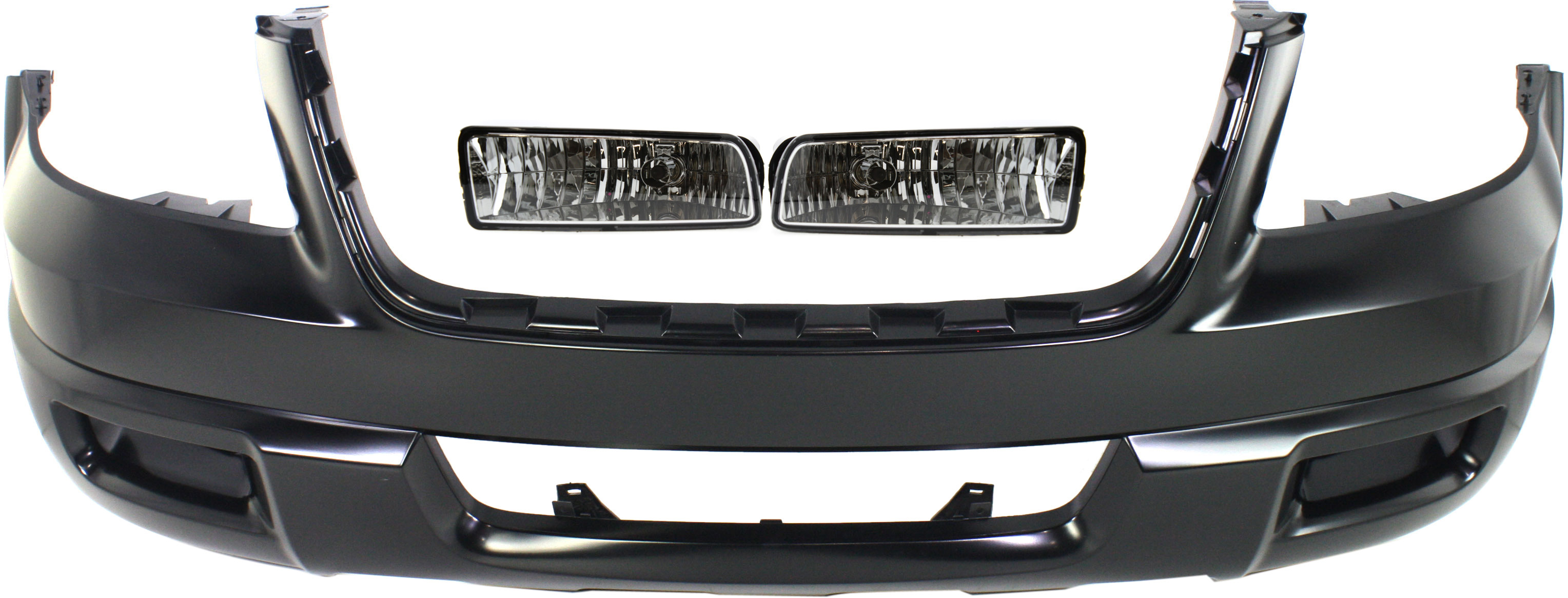 AM EXPEDITION 03-03 FRONT BUMPER COVER 3 pc kit with Fog Lights SKU KIT BCFL 0380 Partslink FO1000522 FO2592189 FO2593189 OEM 2L1Z17D957MPTM 2L1Z15201AB 2L1