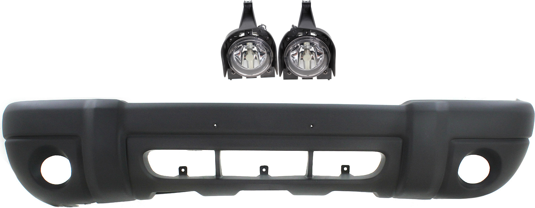 AM EXPLORER 99-01 FRONT BUMPER COVER 3 pc kit with Fog Lights SKU KIT BCFL 0385 Partslink FO1000449 FO2593176 FO2592176 OEM YL2Z17757AAA XL2Z15200AA XL2Z1