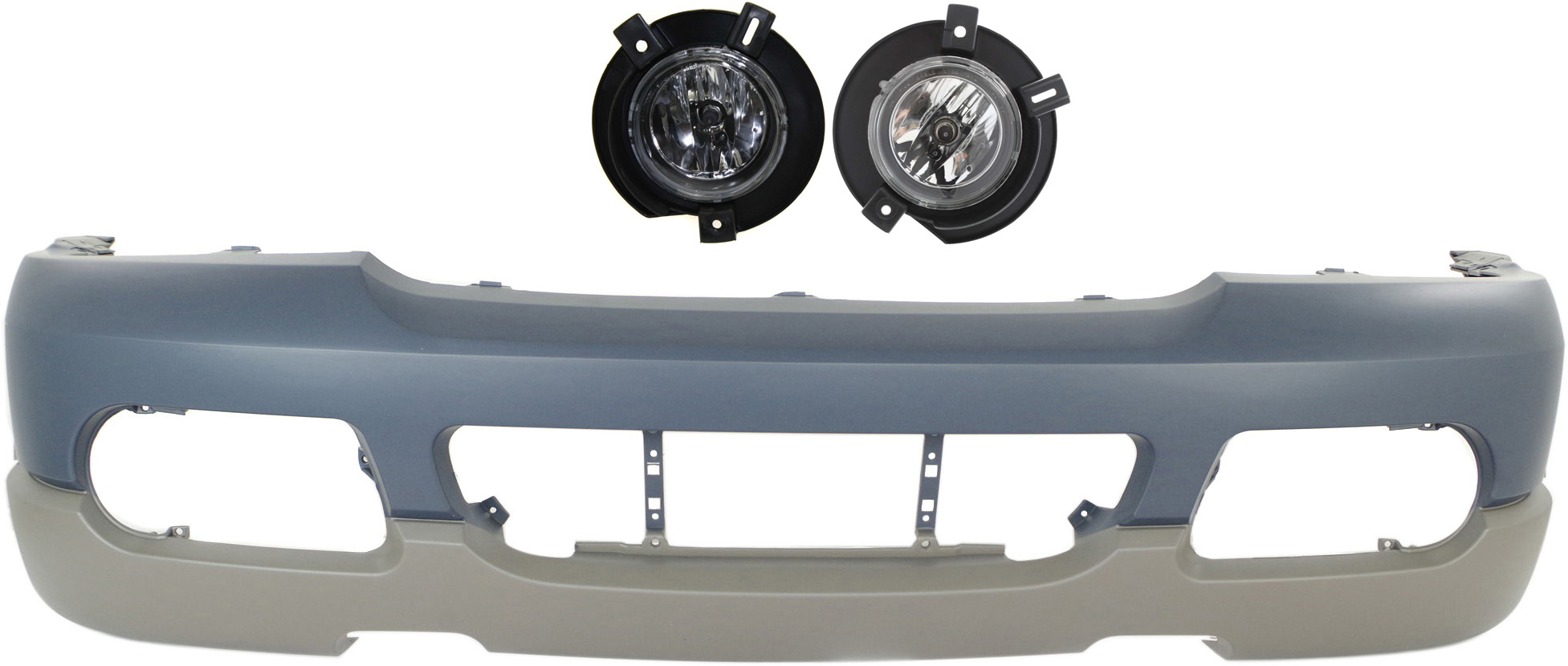 AM EXPLORER 02-02 FRONT BUMPER COVER 3 pc kit with Fog Lights SKU KIT BCFL 0387 Partslink FO1000506 OEM 2L2Z17D957PA 1L2Z15200DB PFM 1