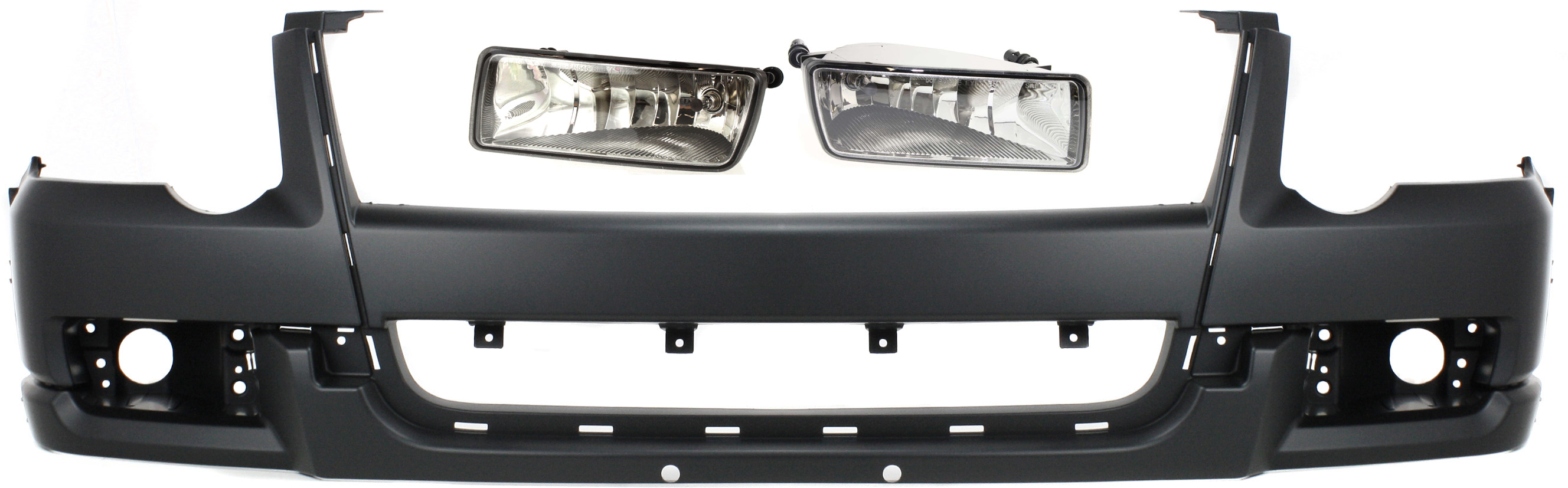 AM EXPLORER 06-10 FRONT BUMPER COVER 3 pc kit with Fog Lights SKU KIT BCFL 0391 Partslink FO1000600 FO2594100 FO2595100 OEM 7L2Z17D957RBPTM 6L2Z15201AA 6L
