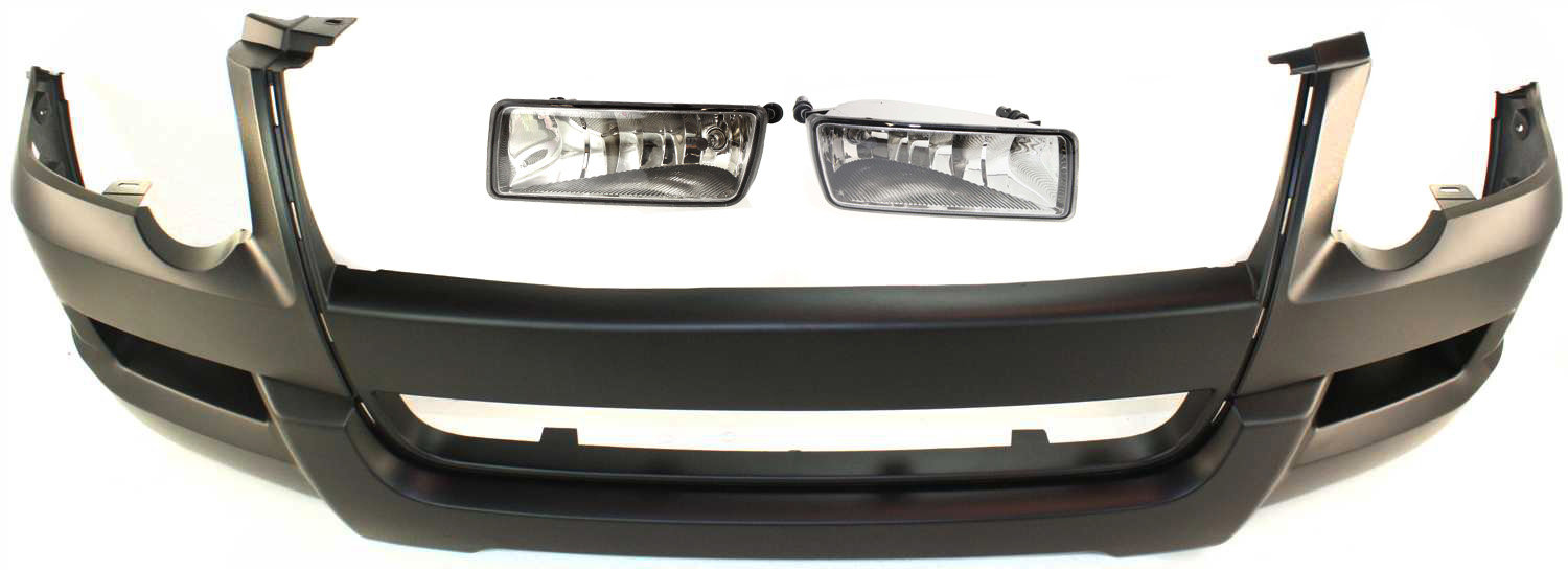 AM EXPLORER 06-10 FRONT BUMPER COVER 3 pc kit with Fog Lights SKU KIT BCFL 0393 Partslink FO1000601 FO2594100 FO2595100 OEM 6L2Z17D957VAPTM 6L2Z15201AA 6L