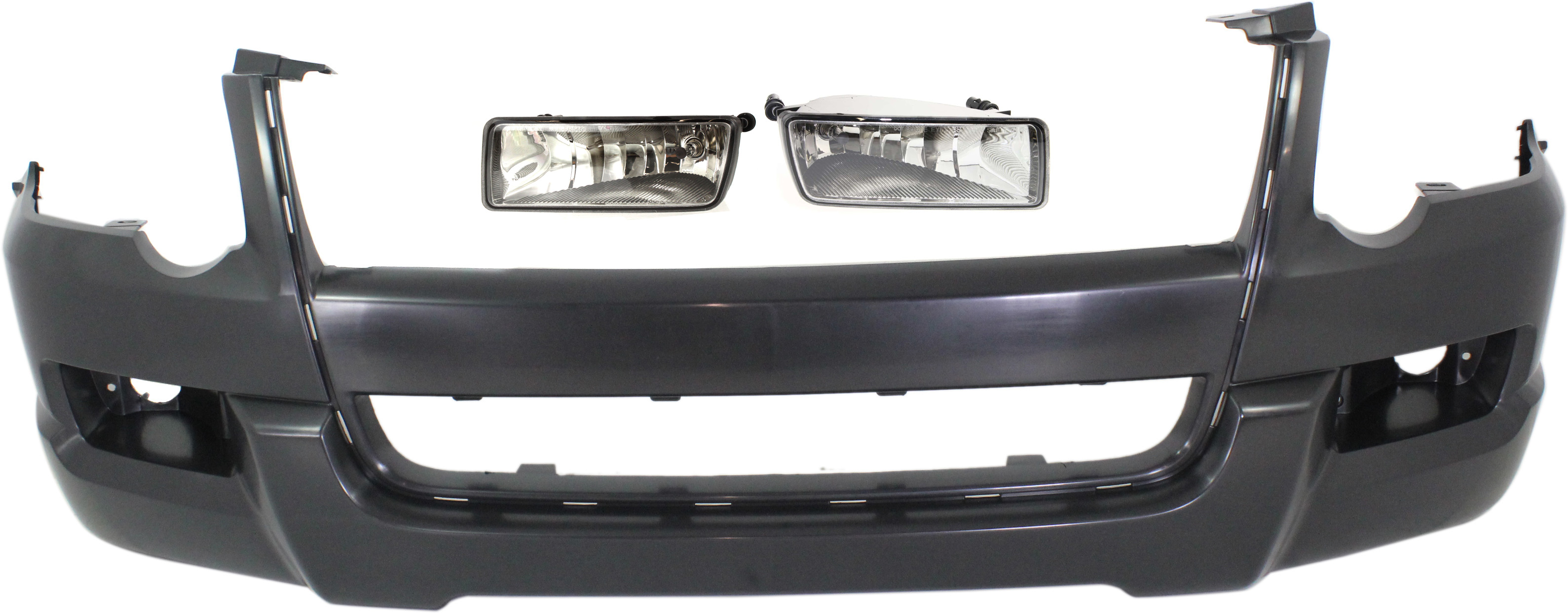 AM EXPLORER 06-10 FRONT BUMPER COVER 3 pc kit with Fog Lights CAPA SKU KIT BCFL 0394 Partslink FO1000601C FO2594100 FO2595100 OEM 6L2Z15200AA 6L2Z15201AA 6L2Z17