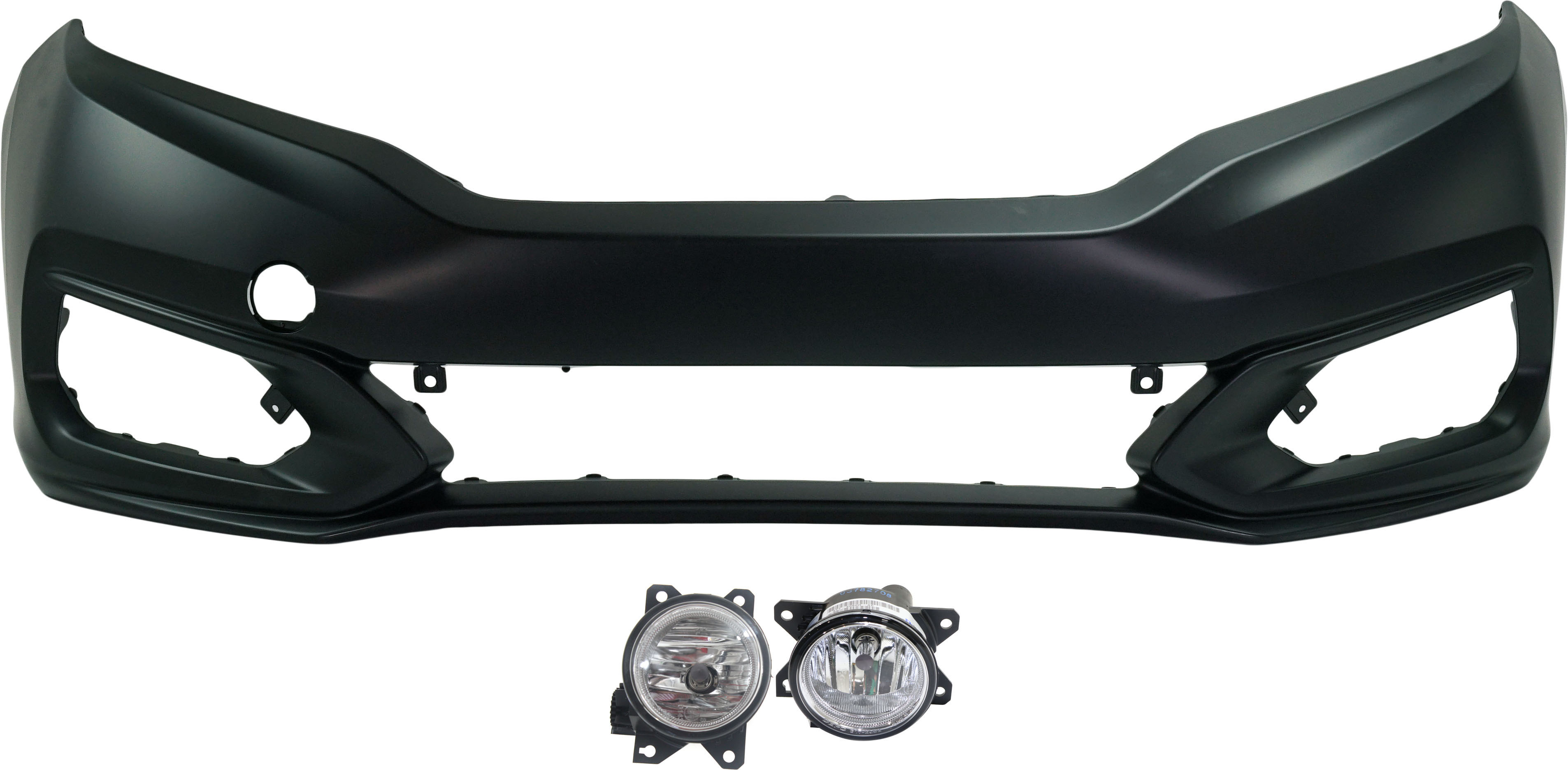 AM FIT 18-20 FRONT BUMPER COVER Primed 3 pc kit with Fog Lights SKU KIT BCFL 0414 Partslink HO1000313 HO2592143 HO2593143 OEM 04711T5RA90ZZ 33950T5RA01-3395