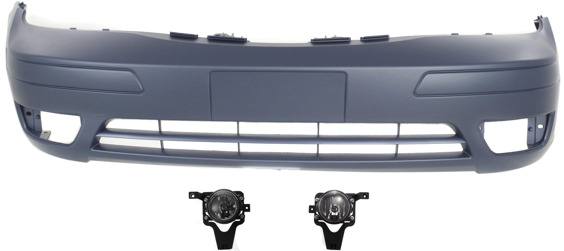 AM FOCUS 05-07 FRONT BUMPER COVER Primed 3 pc kit with Fog Lights SKU KIT BCFL 0417 Partslink FO1000572 FO2592218 FO2593218 OEM 6S4Z17D957DA 4S4Z15200AB 4S4Z1