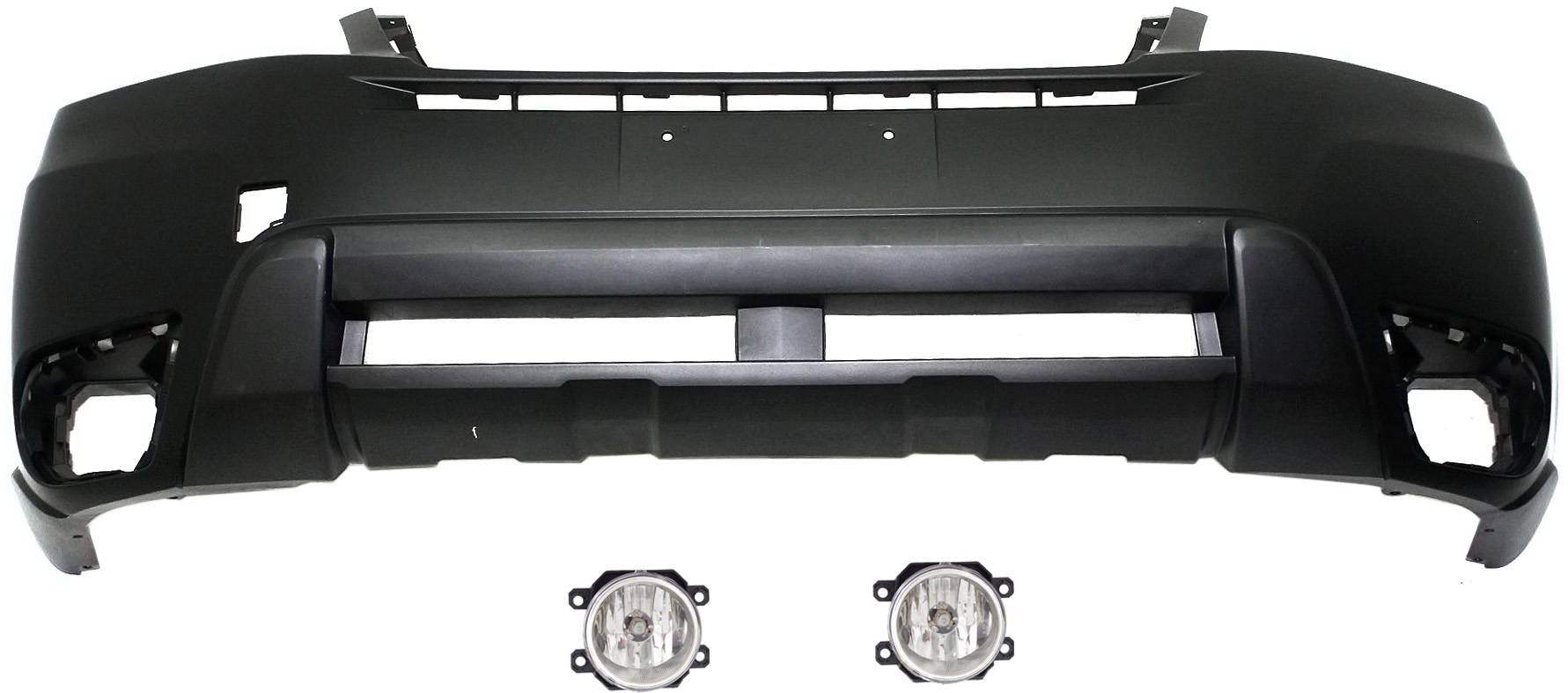 AM FORESTER 14-16 FRONT BUMPER COVER 3 pc Kit Primed with Fog Lights SKU KIT BCFL 0428 Partslink SU1000173 SU2592122C OEM 57704SG001-84501AJ060