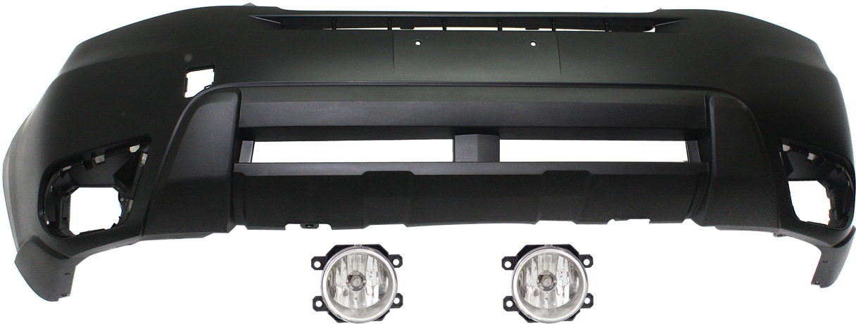 AM FORESTER 14-16 FRONT BUMPER COVER 3 pc Kit Primed with Fog Lights CAPA SKU KIT BCFL 0429 Partslink SU1000173C SU2592122C OEM 57704SG001-84501AJ060