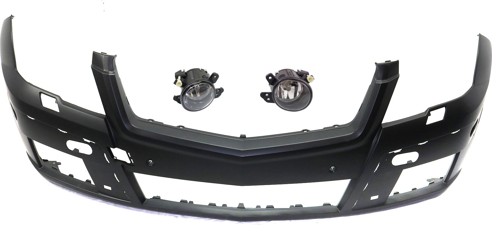 AM GLK350-10-12 FRONT BUMPER COVER Primed 3 pc kit with Fog Lights CAPA SKU KIT BCFL 0461 Partslink MB1000324C MB2592114 MB2593114 OEM 2048804840-2518200756-25182008