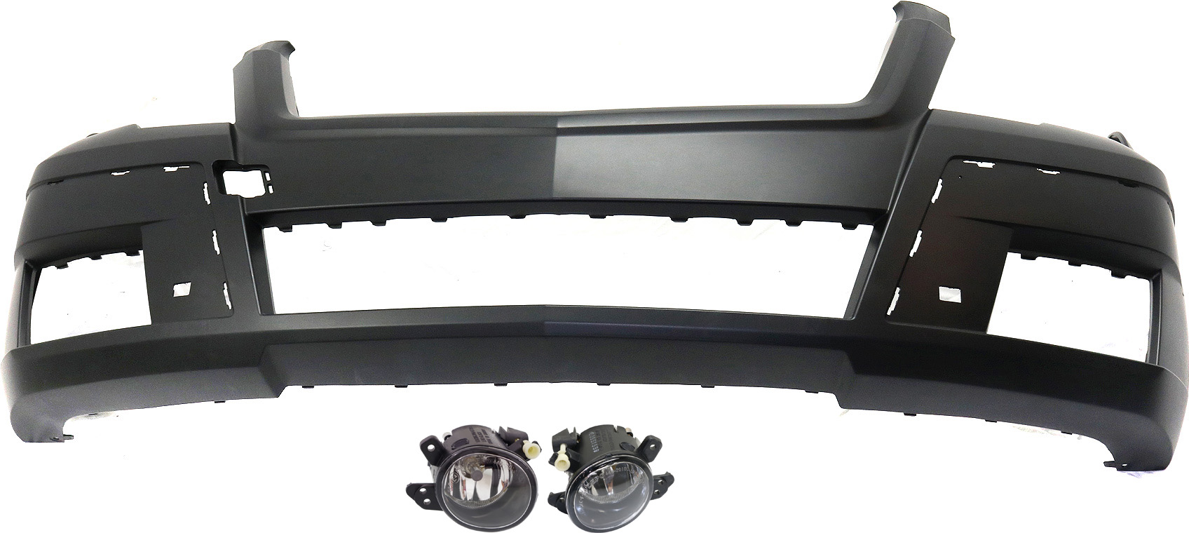 AM GLK350-10-12 FRONT BUMPER COVER Primed 3 pc kit with Fog Lights CAPA SKU KIT BCFL 0463 Partslink MB1000377C MB2592114 MB2593114 OEM 20488519259999-2518200756-2518