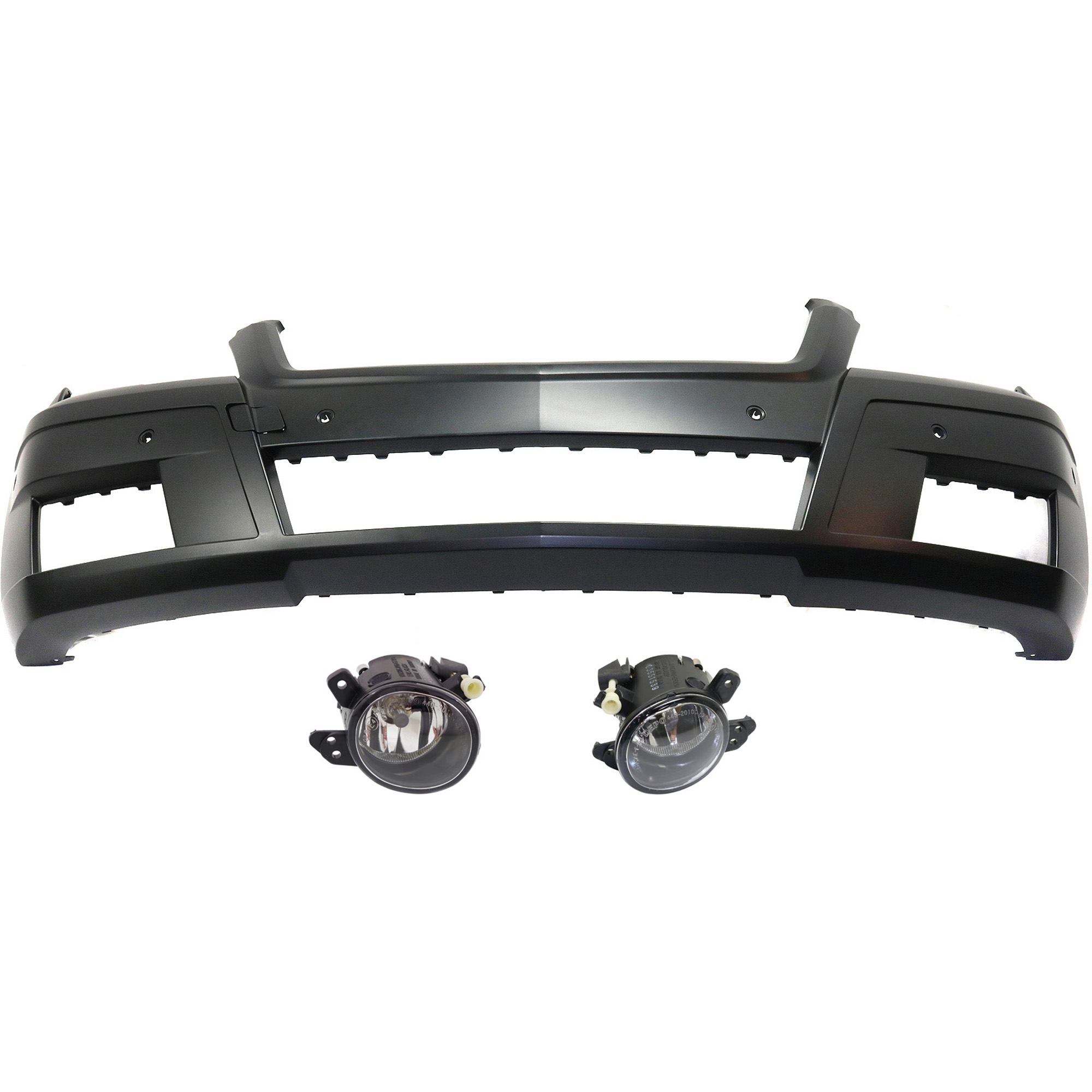 AM GLK350-10-12 FRONT BUMPER COVER Primed 3 pc kit with Fog Lights CAPA SKU KIT BCFL 0471 Partslink MB1000300C MB2592114 MB2593114 OEM 2048804340-2518200756-25182008