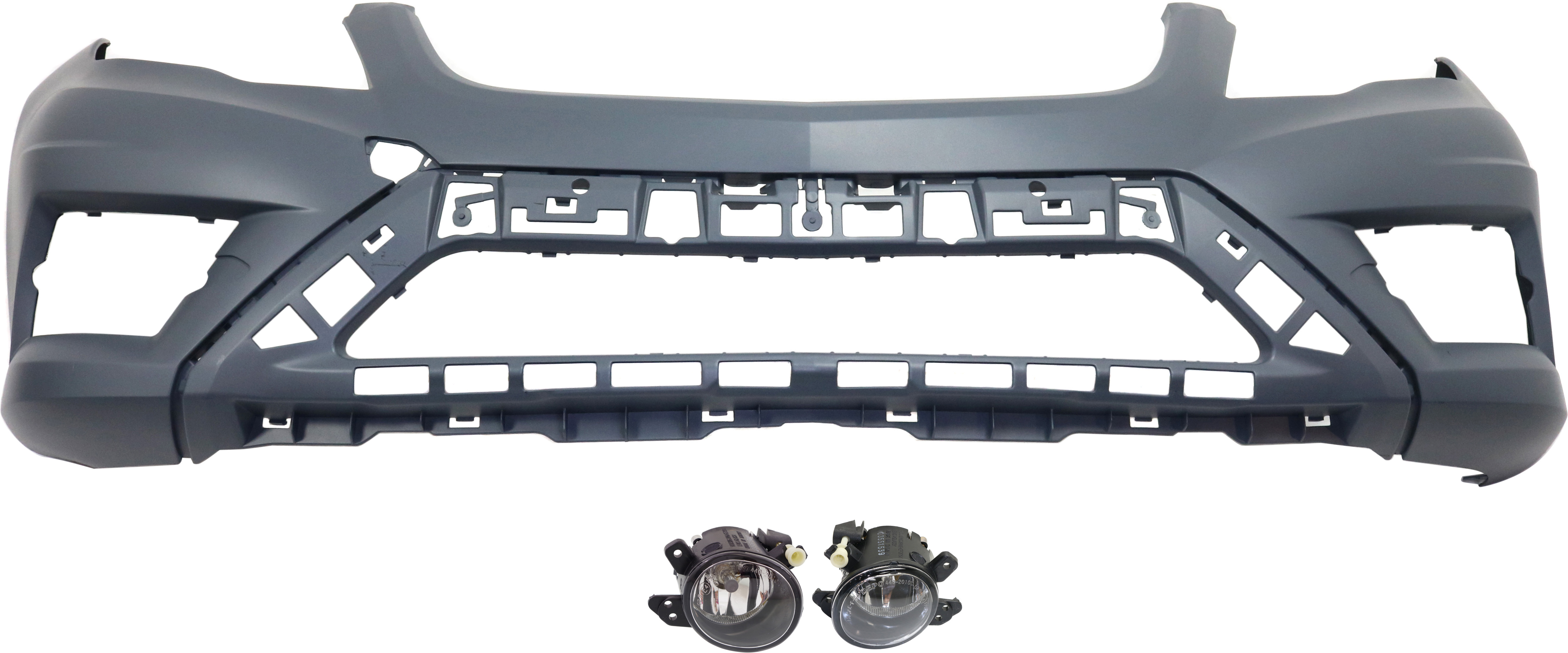 AM GLK250 GLK350-13-15 FRONT BUMPER COVER Primed 3 pc kit with Fog Lights SKU KIT BCFL 0476 Partslink MB1000404 MB2592114 MB2593114 OEM 2048857538-2518200756-25182008
