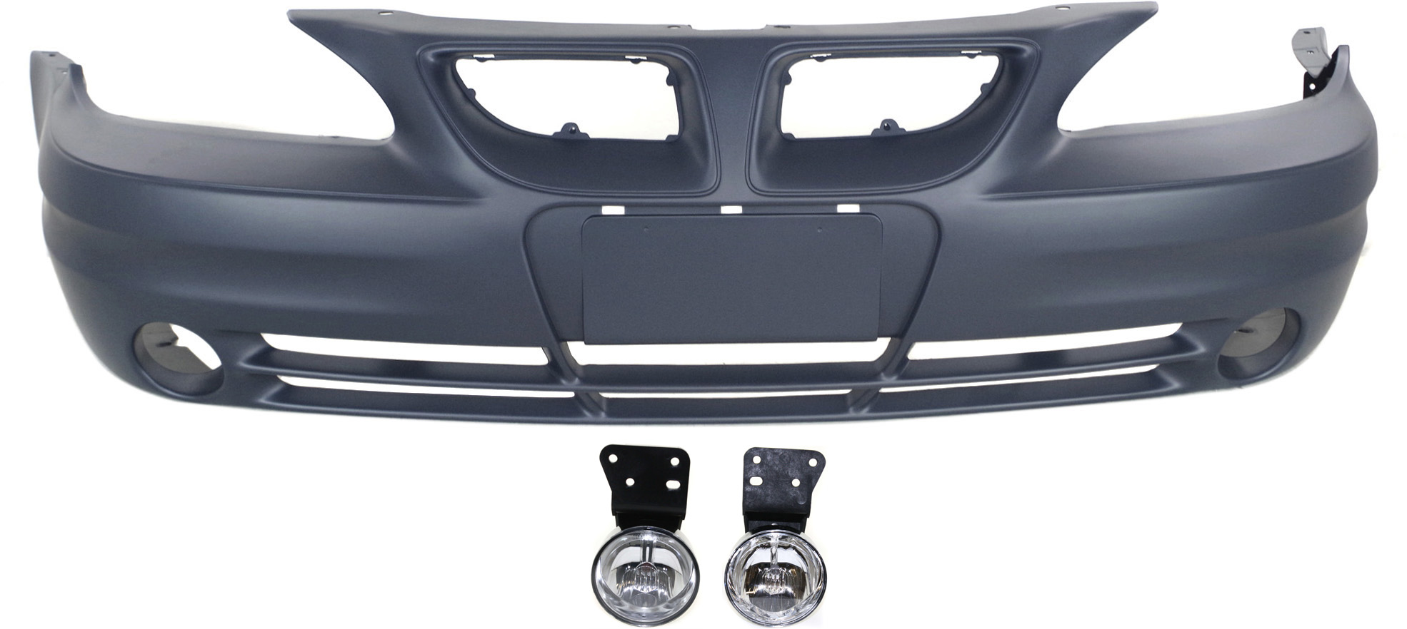AM GRAND AM 03-05 FRONT BUMPER COVER Primed 3 pc kit with Fog Lights SKU KIT BCFL 0495 Partslink GM1000675 GM2592111 GM2593111 OEM 12335576-22613882-22613881