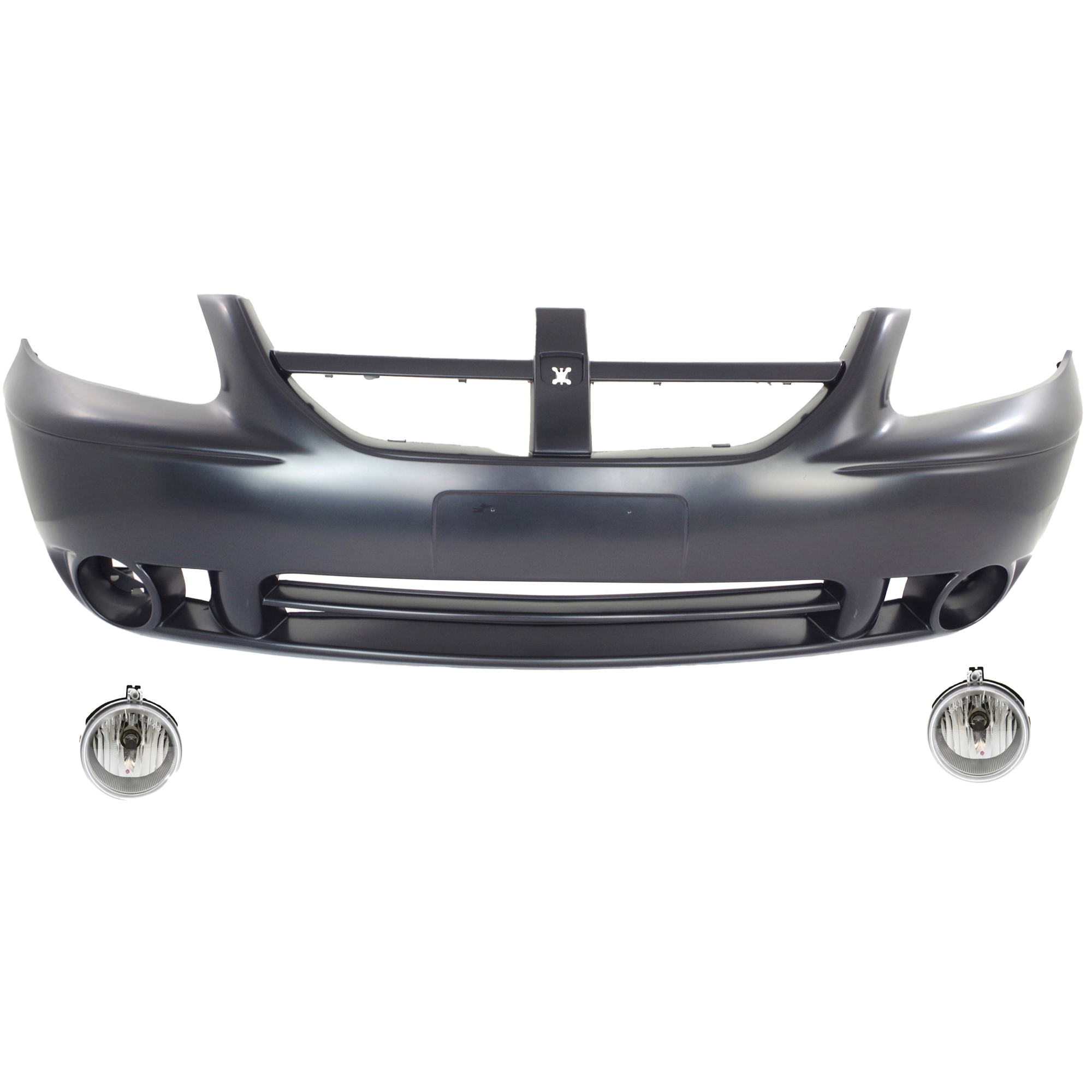 AM CARAVAN GRAND CARAVAN 05-07 FRONT BUMPER COVER 3 pc kit with Fog Lights CAPA SKU KIT BCFL 0499 Partslink CH1000430C CH2592137 OEM 4805857AB 5139118AA