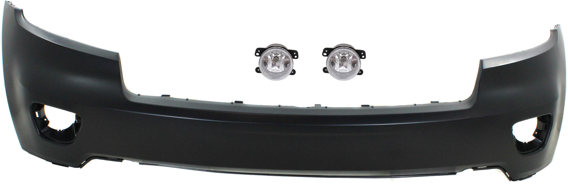AM GRAND CHEROKEE 11-13 FRONT BUMPER COVER Upper 3 pc kit with Fog Lights CAPA SKU KIT BCFL 0508 Partslink CH1000979C OEM 5182026AA PFM 68078268AB