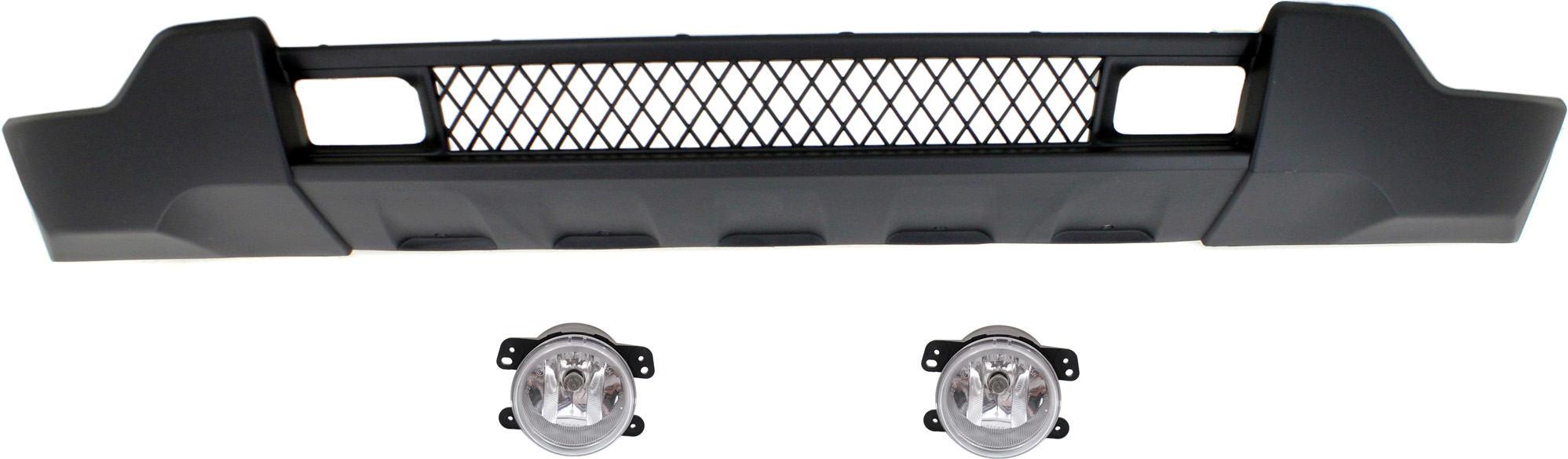 AM GRAND CHEROKEE 11-13 FRONT BUMPER COVER Lower 3 pc kit with Fog Lights CAPA SKU KIT BCFL 0511 Partslink CH1095118C OEM 5182026AA PFM 68078270AB