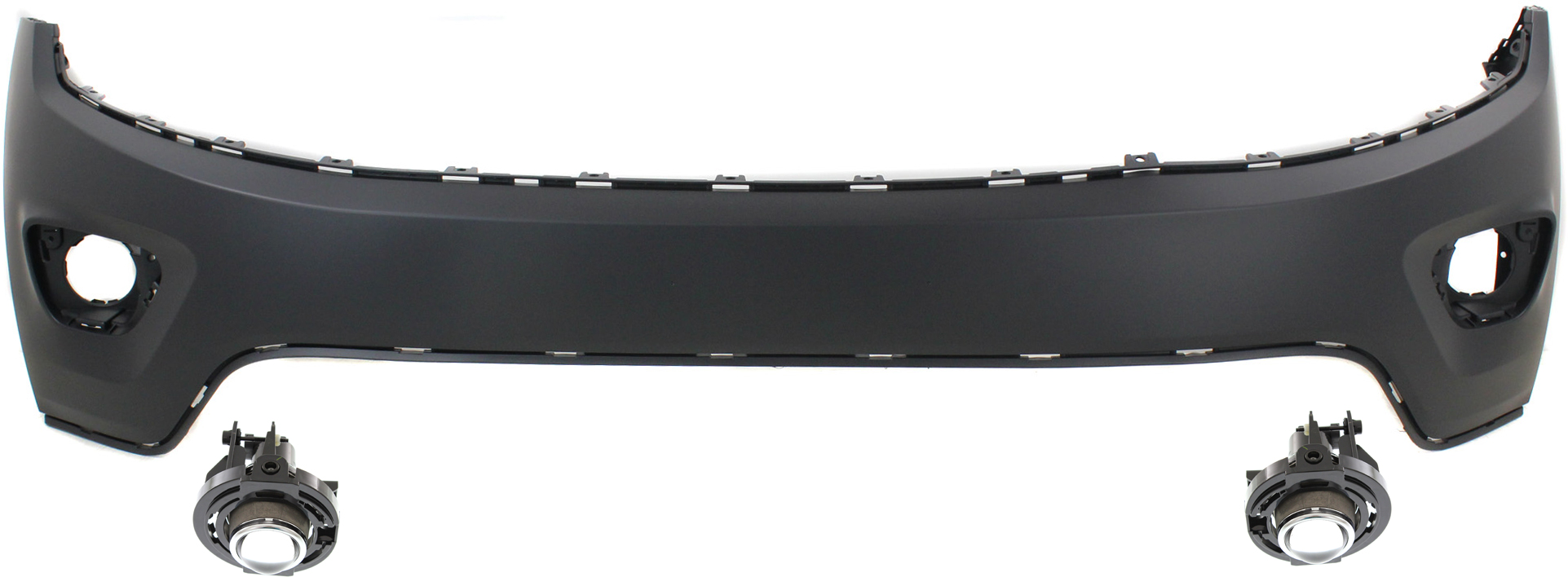 AM GRAND CHEROKEE 14-16 FRONT BUMPER COVER Upper 3 pc kit with Fog Lights SKU KIT BCFL 0514 Partslink CH1014105 OEM 1WL27TZZAC 5182021AB PFM