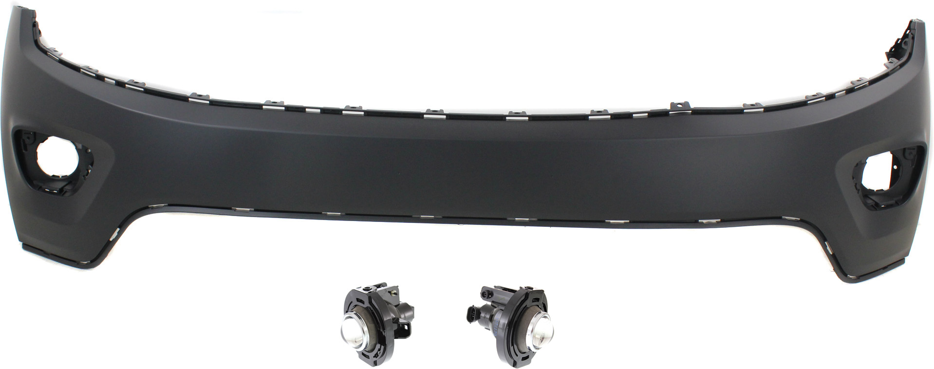 AM GRAND CHEROKEE 14-16 FRONT BUMPER COVER Upper 3 pc kit with Fog Lights CAPA SKU KIT BCFL 0515 Partslink CH1014105C OEM 1WL27TZZAC 5182021AB PFM