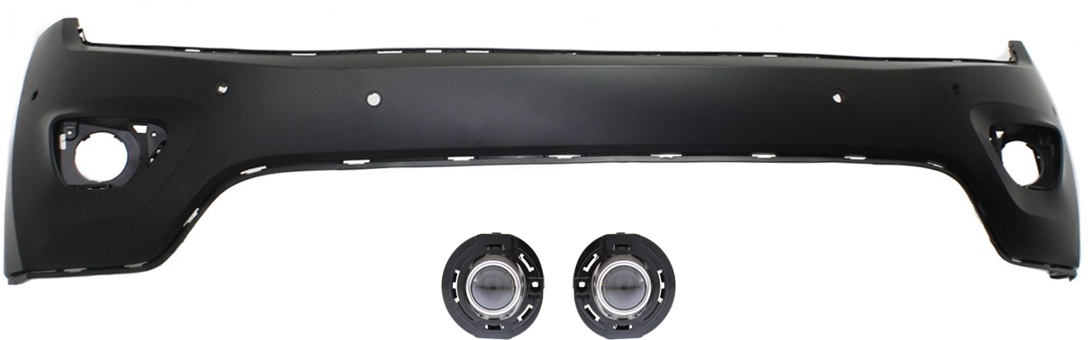 AM GRAND CHEROKEE 14-16 FRONT BUMPER COVER Upper 3 pc kit with Fog Lights CAPA SKU KIT BCFL 0517 Partslink CH1014109C OEM 5182021AB PFM 68214172AA
