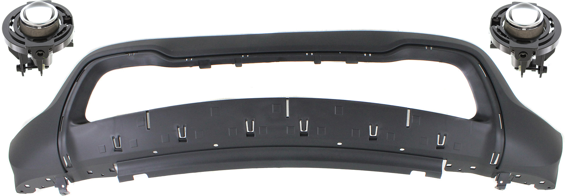 AM GRAND CHEROKEE 14-16 FRONT BUMPER COVER Lower 3 pc kit with Fog Lights SKU KIT BCFL 0518 Partslink CH1015114 OEM 68143076AD 5182021AB PFM