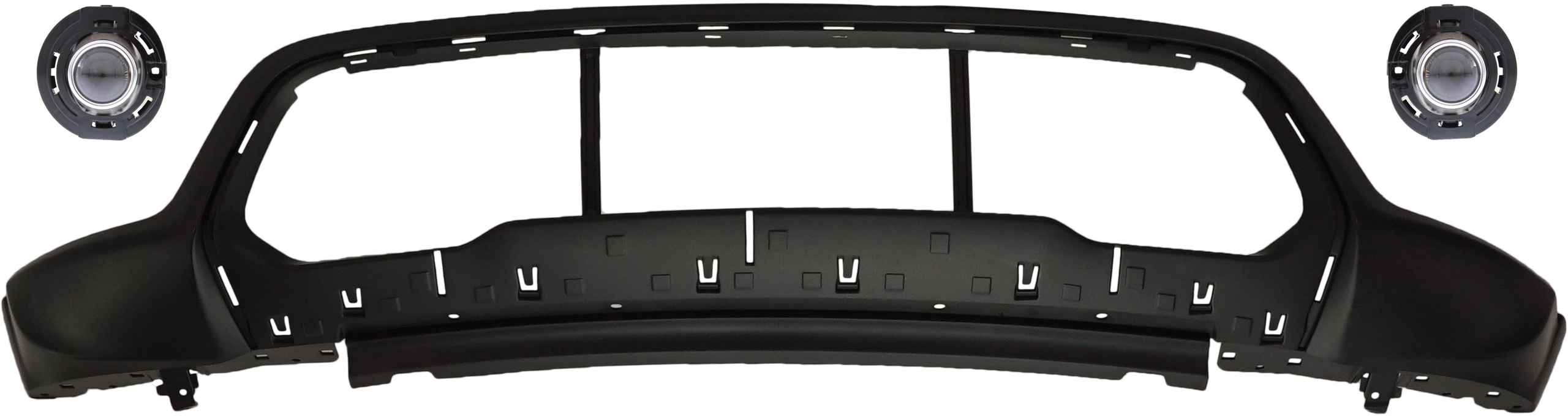 AM GRAND CHEROKEE 14-21 FRONT BUMPER COVER Lower 3 pc kit with Fog Lights SKU KIT BCFL 0534 OEM 5XV45TZZAA PFM 5182021AB PFM