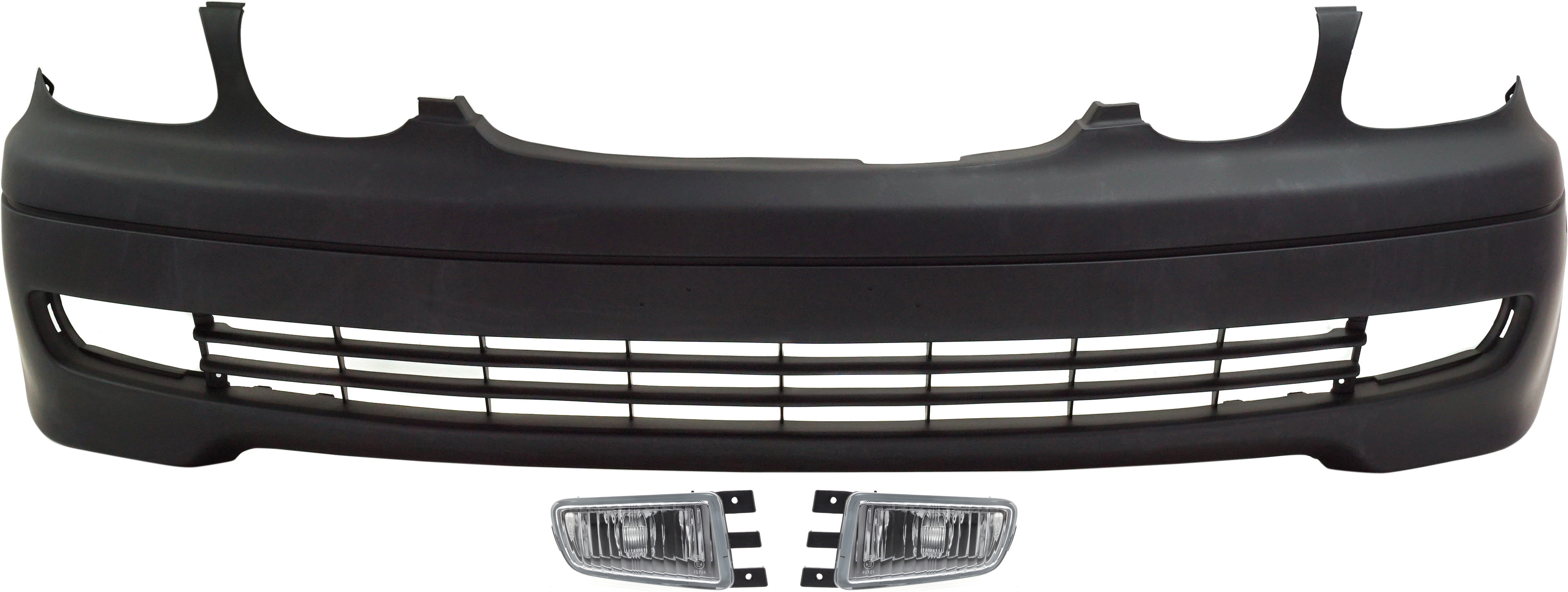 AM GS300-99-05 GS400-99-00 FRONT BUMPER COVER 3 pc kit with Fog Lights SKU KIT BCFL 0536 Partslink LX1000114 LX2592110 LX2593110 OEM 5211930934-8122030213-81210302