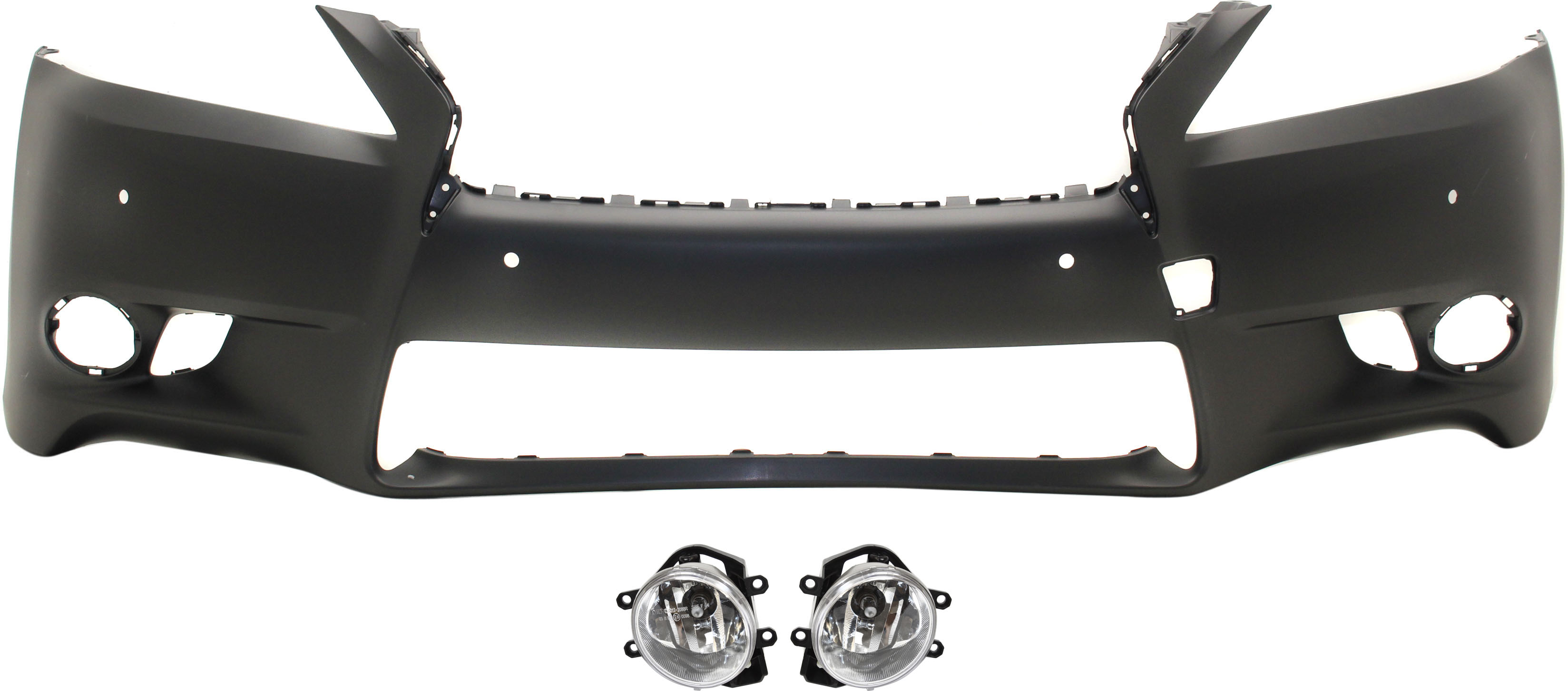 AM GS350 GS450H 14-15 FRONT BUMPER COVER Primed 3 pc Kit with Fog Lights SKU KIT BCFL 0544 Partslink LX1000281 TO2592126 TO2593126 OEM 521193A965-8122012230-81210122