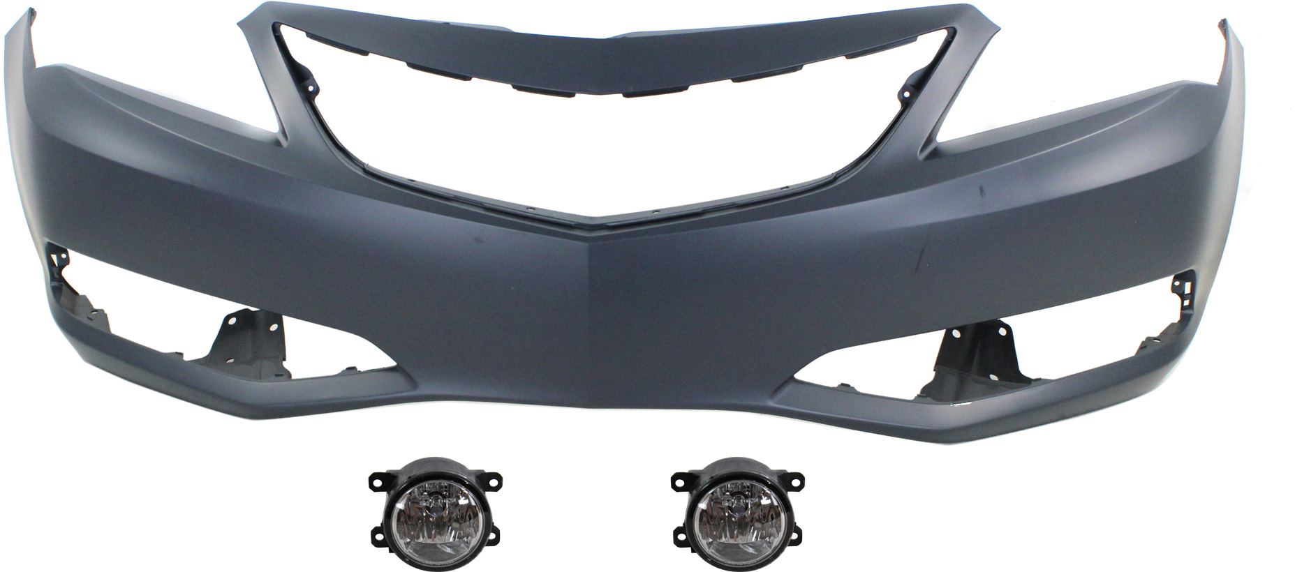 AM ILX 13-15 FRONT BUMPER COVER 3 pc kit with Fog Lights CAPA SKU KIT BCFL 0562 Partslink AC1000180C AC2592111 OEM 04711TX6A90ZZ 33900T0AA01