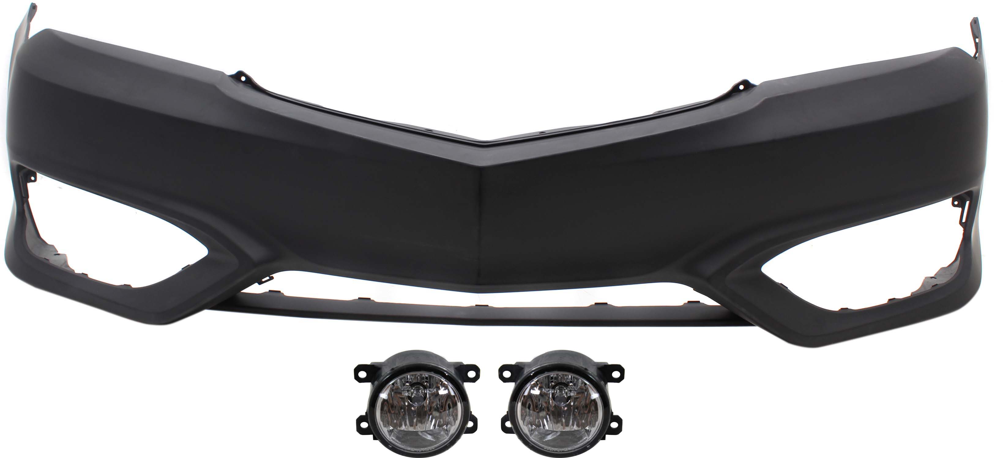 AM ILX 16-18 FRONT BUMPER COVER 3 pc kit with Fog Lights CAPA SKU KIT BCFL 0564 Partslink AC1000189C AC2592111 OEM 04711TV9A00ZZ 33900T0AA01