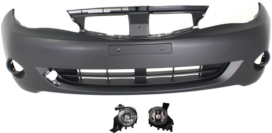 AM IMPREZA 08-11 FRONT BUMPER COVER Primed 3 pc kit with Fog Lights SKU KIT BCFL 0569 Partslink SU1000158 SU2592114 SU2593114 OEM 57704FG001-84501FG030-84501FG0