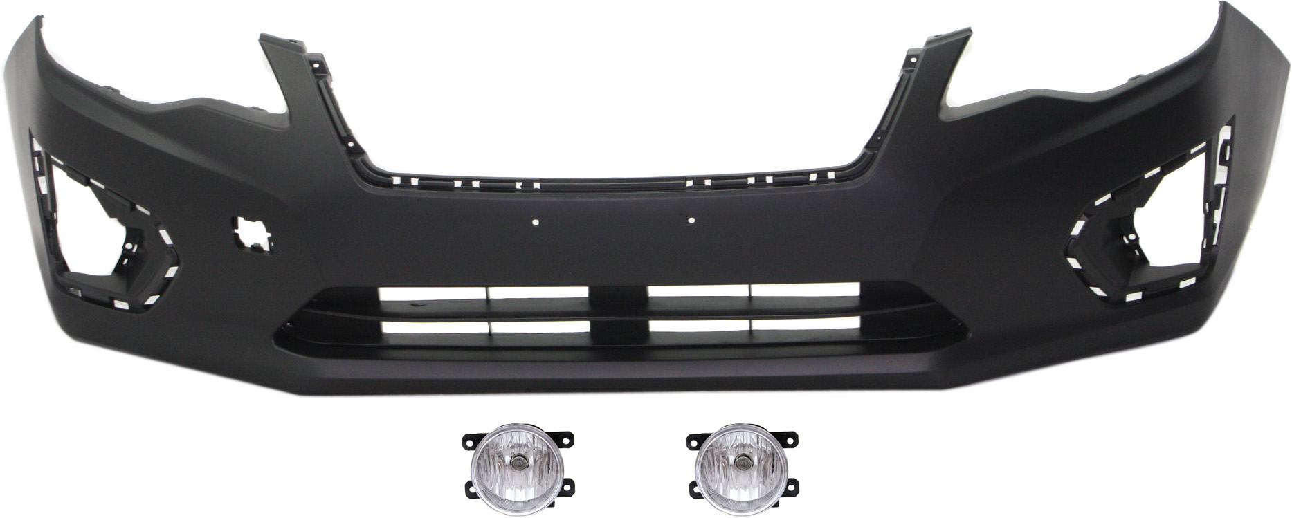 AM IMPREZA 12-14 FRONT BUMPER COVER 3 pc kit Primed Exc. WRX Models with Fog Lights CAPA SKU KIT BCFL 0572 Partslink SU1000168C SU2592121 OEM 57704FJ003-84501FJ000
