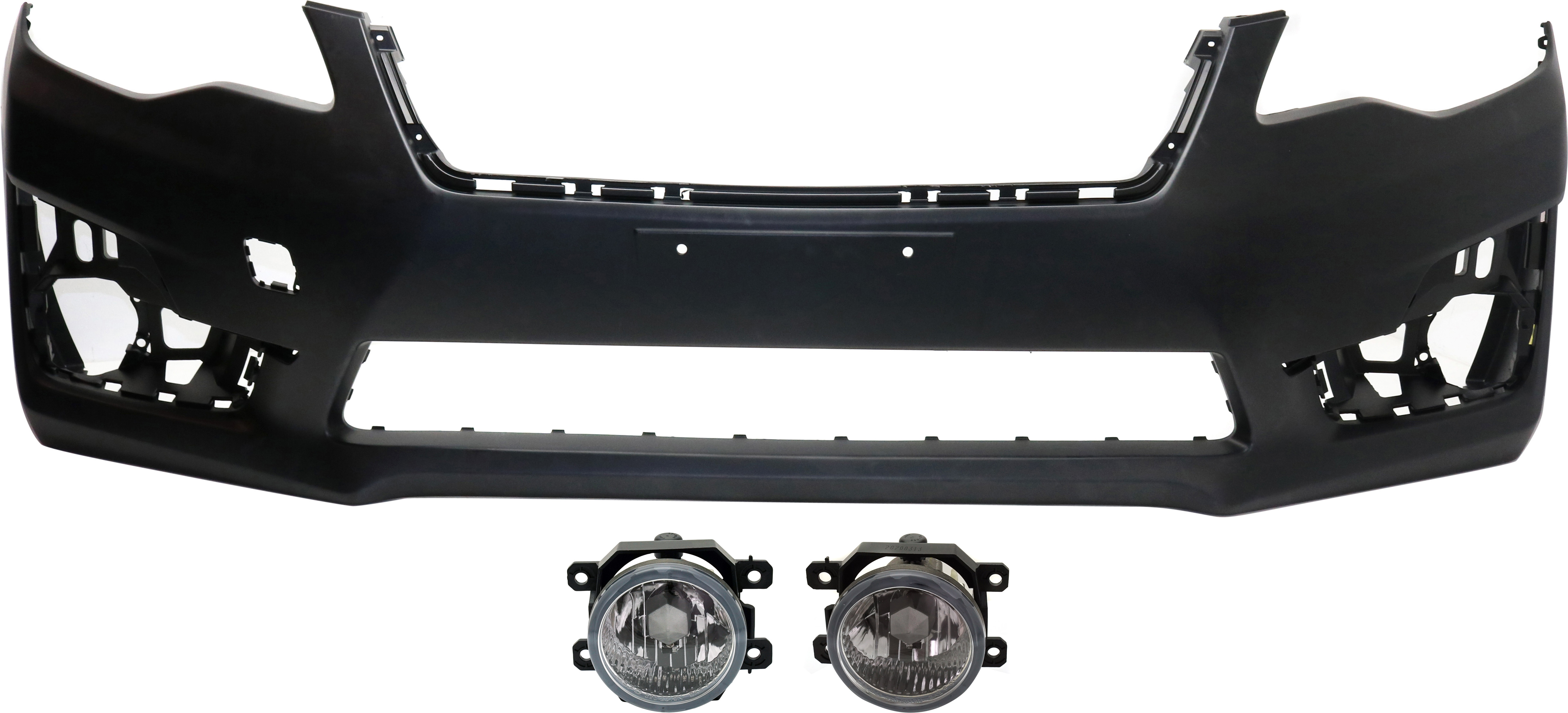 AM IMPREZA 15-16 FRONT BUMPER COVER 3 pc kit with Fog Lights CAPA SKU KIT BCFL 0574 Partslink SU1000179C SU2592126C SU2593126C OEM 57704FJ050-84501FJ021-84501FJ0