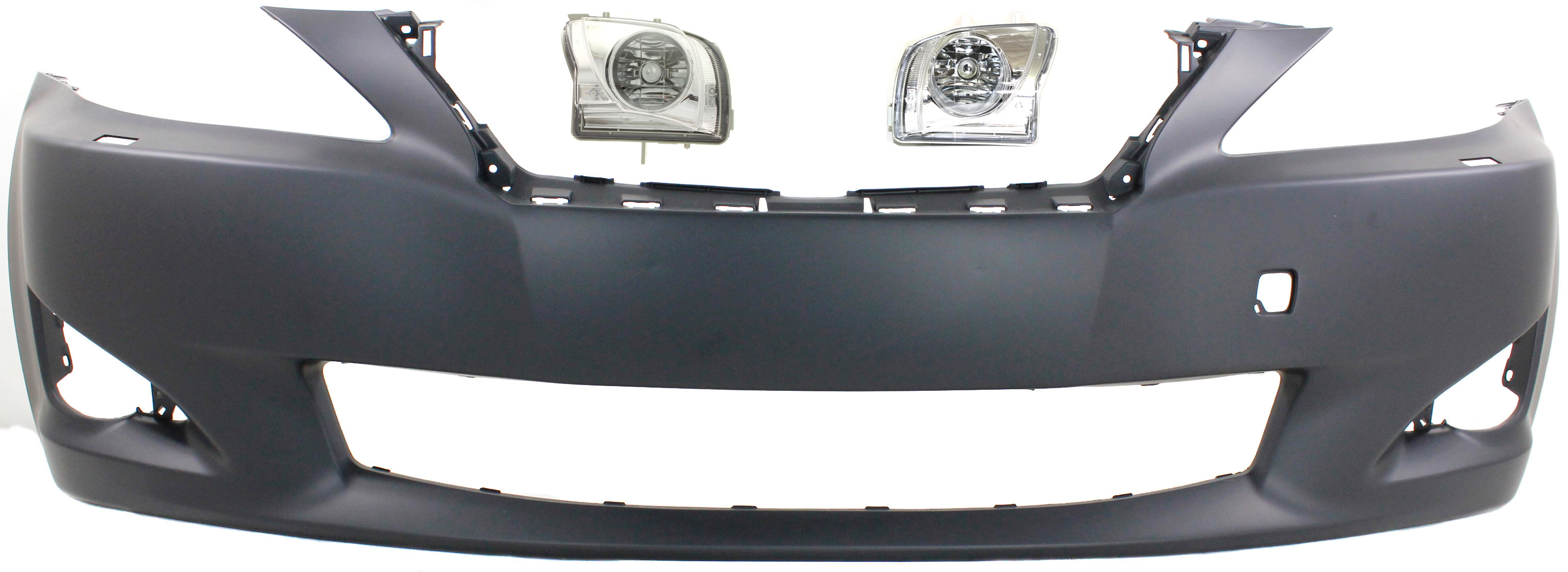 AM IS250 IS350-09-10 FRONT BUMPER COVER 3 pc kit with Fog Lights CAPA SKU KIT BCFL 0585 Partslink LX1000187C OEM 5211953947-8121153290 PFM 8122