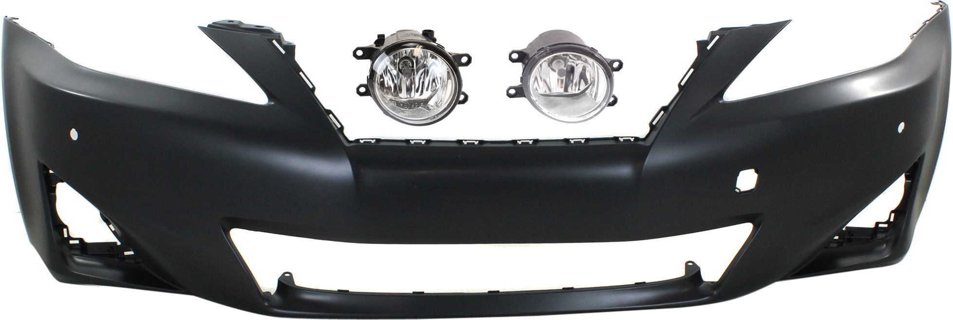 AM IS250 IS350-11-13 FRONT BUMPER COVER Primed 3 pc kit with Fog Lights SKU KIT BCFL 0589 Partslink LX1000217 TO2592124 TO2592133 TO2593124 TO2593133 OEM 5211953980-812200W040-81220080