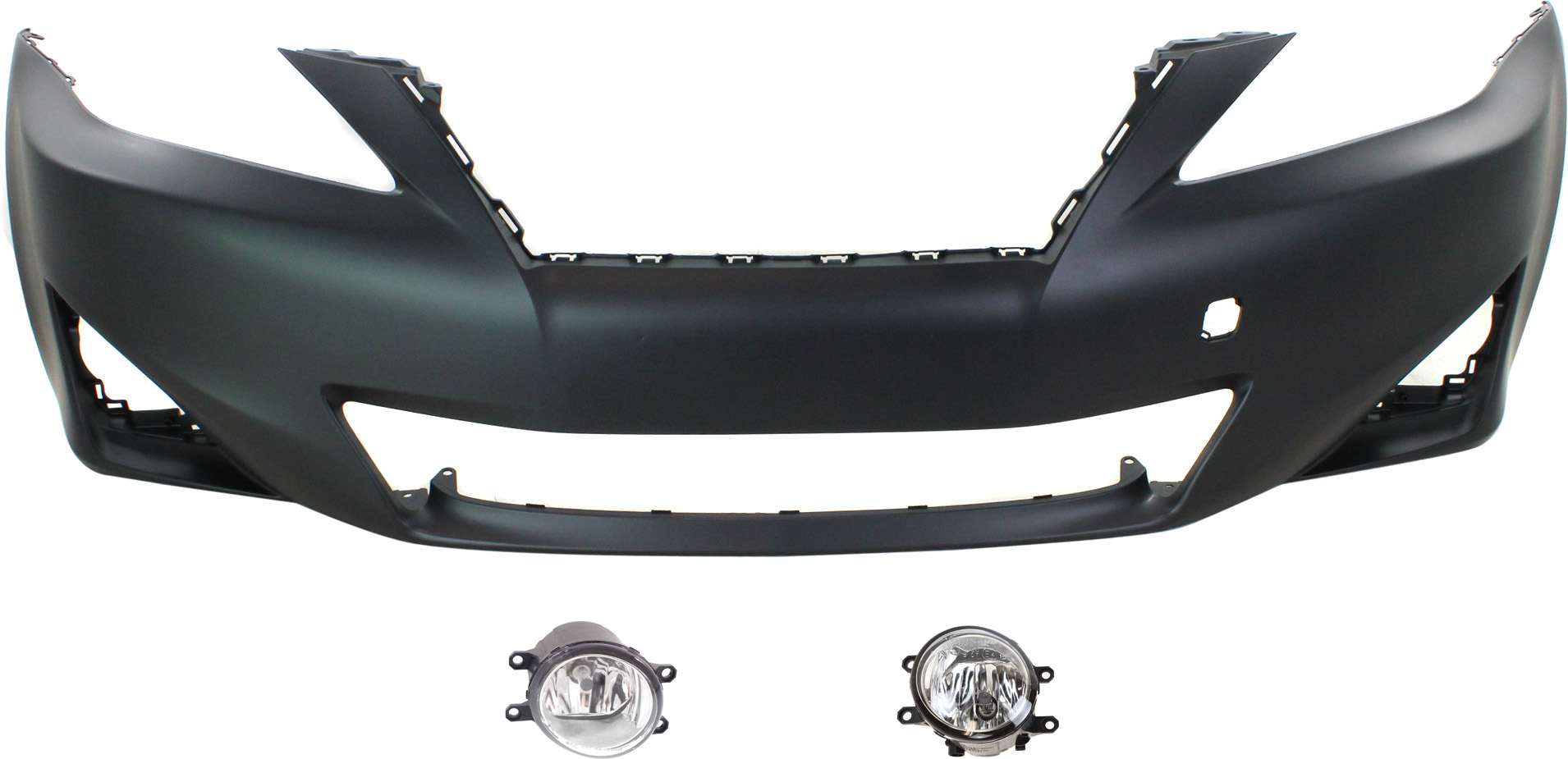 AM IS250 IS350-11-13 FRONT BUMPER COVER Primed 3 pc kit with Fog Lights SKU KIT BCFL 0591 Partslink LX1000212 TO2592124 TO2592133 TO2593124 TO2593133 OEM 5211953979-812200W040-81220080