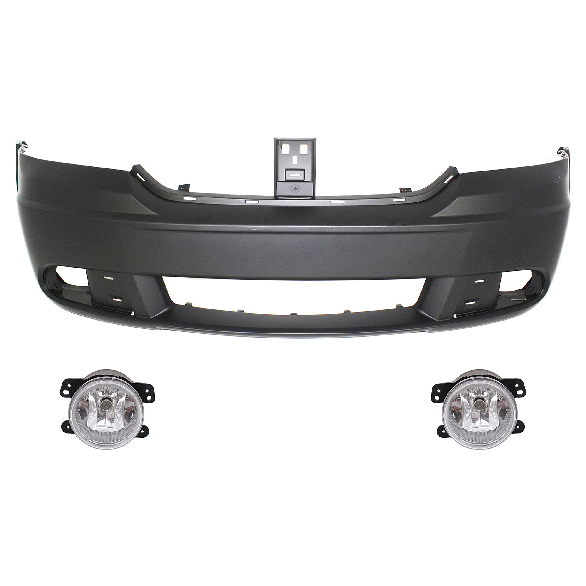 AM JOURNEY 10-10 FRONT BUMPER COVER 3 pc kit with Fog Lights SKU KIT BCFL 0616 Partslink CH1000943 OEM 5182026AA PFM 68034169AD