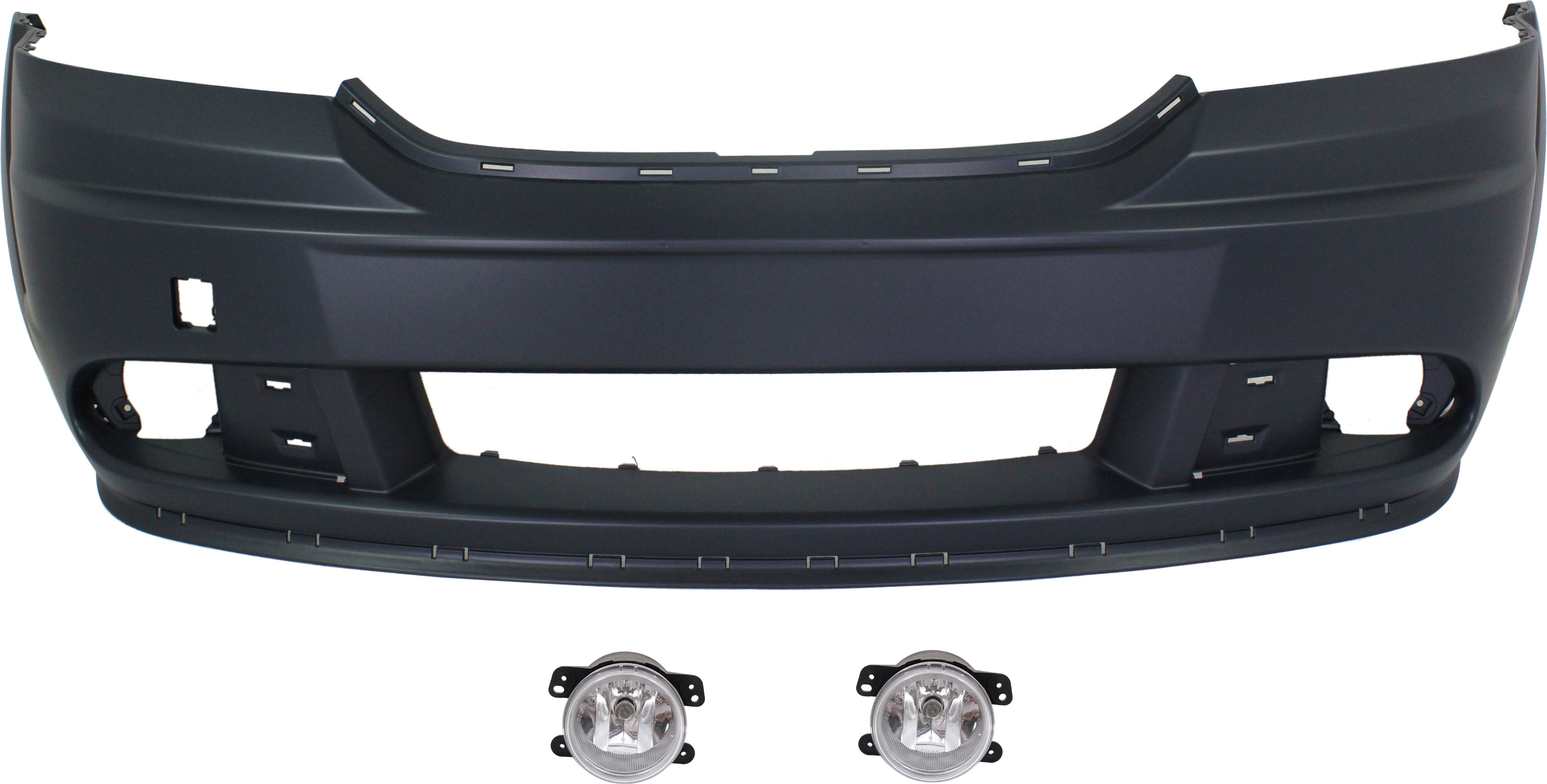 AM JOURNEY 11-15 FRONT BUMPER COVER 3 pc kit with Fog Lights SKU KIT BCFL 0618 Partslink CH1000999 OEM 1SW02TZZAC PFM 5182026AA PFM