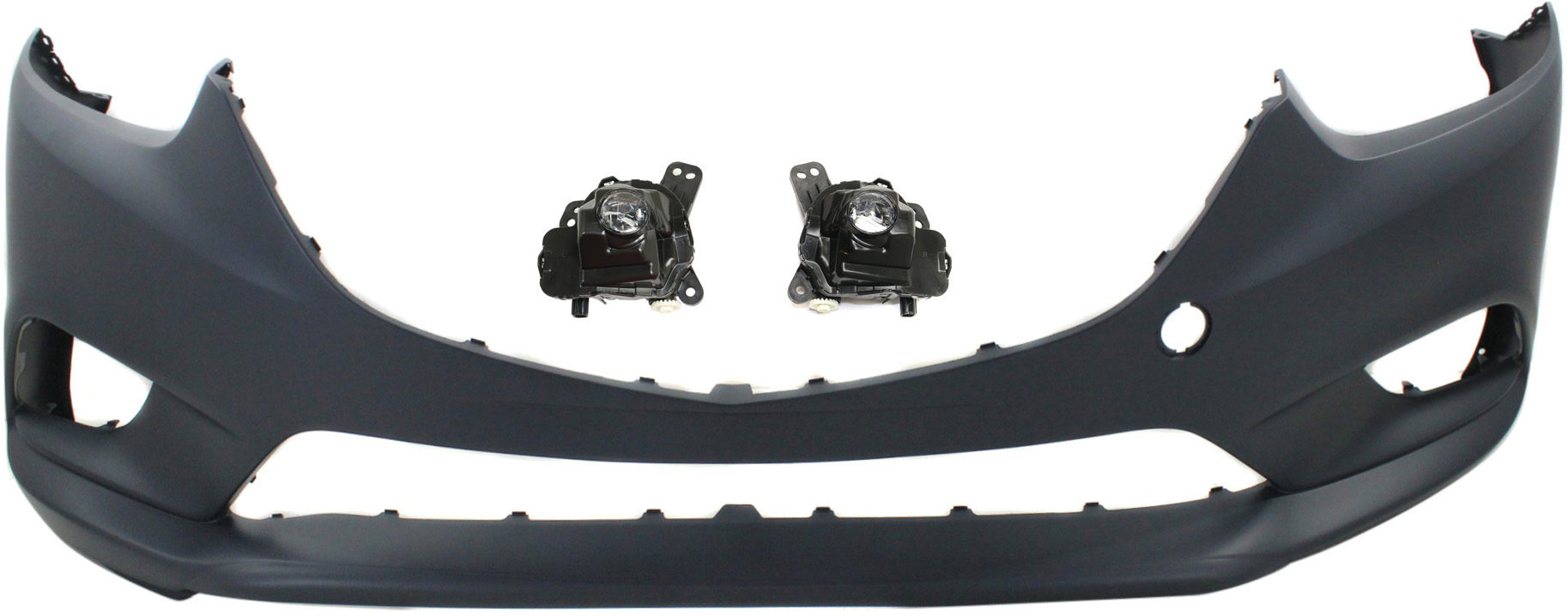 AM MAZDA 6-16-16 FRONT BUMPER COVER 3 pc kit with Fog Lights SKU KIT BCFL 0652 Partslink MA1000238 MA2592127 MA2593127 OEM GHP950031CBB GHP951690A GHP951