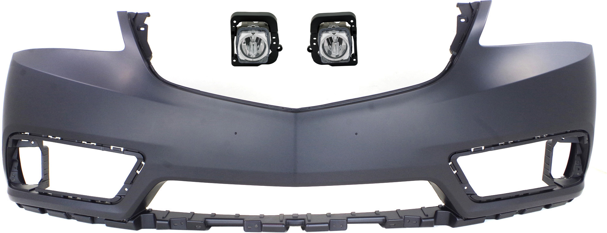 AM MDX 14-16 FRONT BUMPER COVER 3 pc Kit w o Parking Aid Sensor Holes with Fog Lights CAPA SKU KIT BCFL 0659 Partslink AC1000183C AC2592112 AC2593112 OEM 04711TZ5A90ZZ 33900TZ6H01-3395