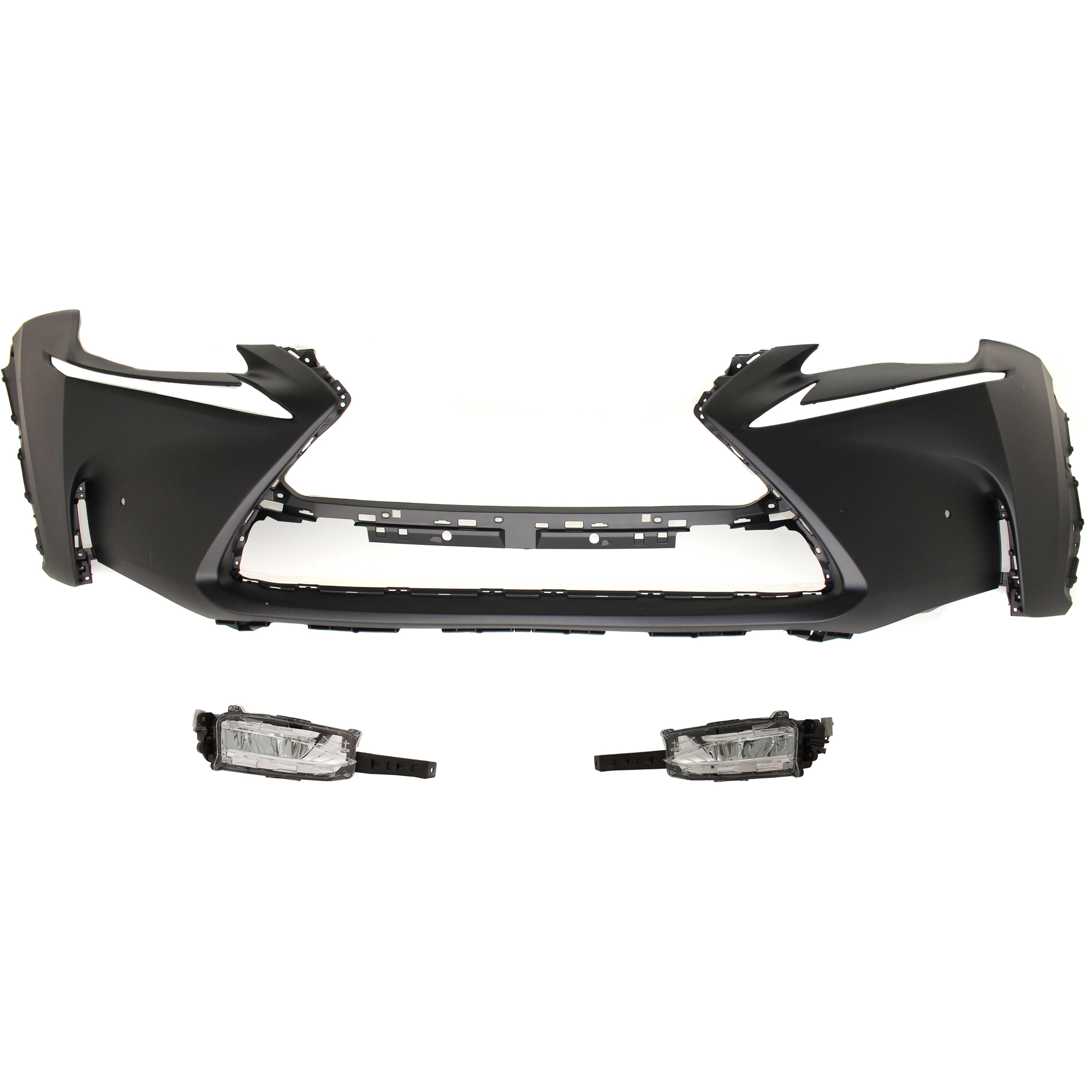 AM NX200T 15-17 FRONT BUMPER COVER 3 pc kit with Fog Lights CAPA SKU KIT BCFL 0681 Partslink LX1000301C LX2592122 LX2593122 OEM 5211978912-8121078010-81220780